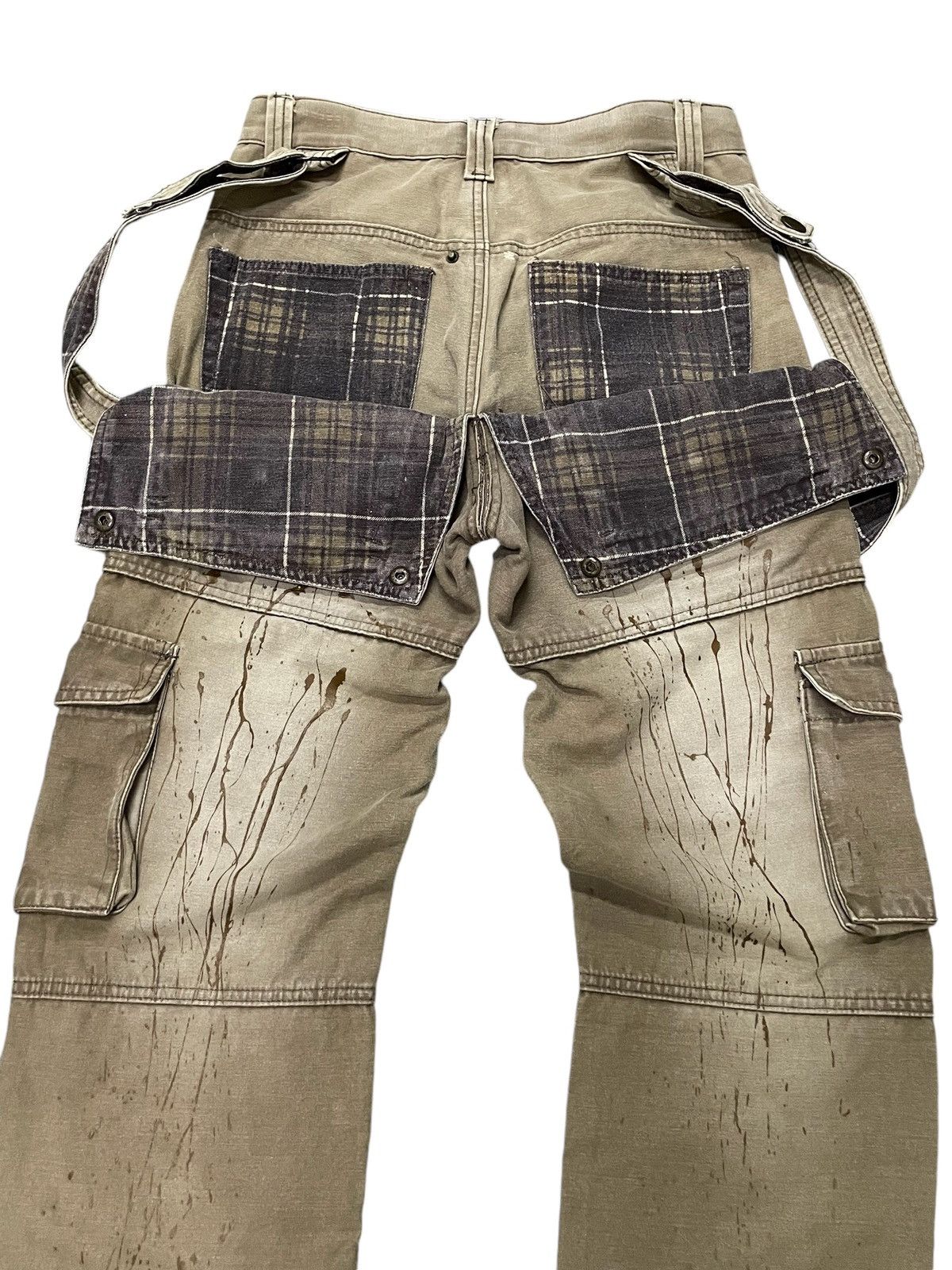 BUFFALO BOBS × Hysteric Glamour × Le Grande Bleu (L.G.B.) As Urban Cargo Baggy Suspender Painter Pants Size US 29 - 16 Thumbnail