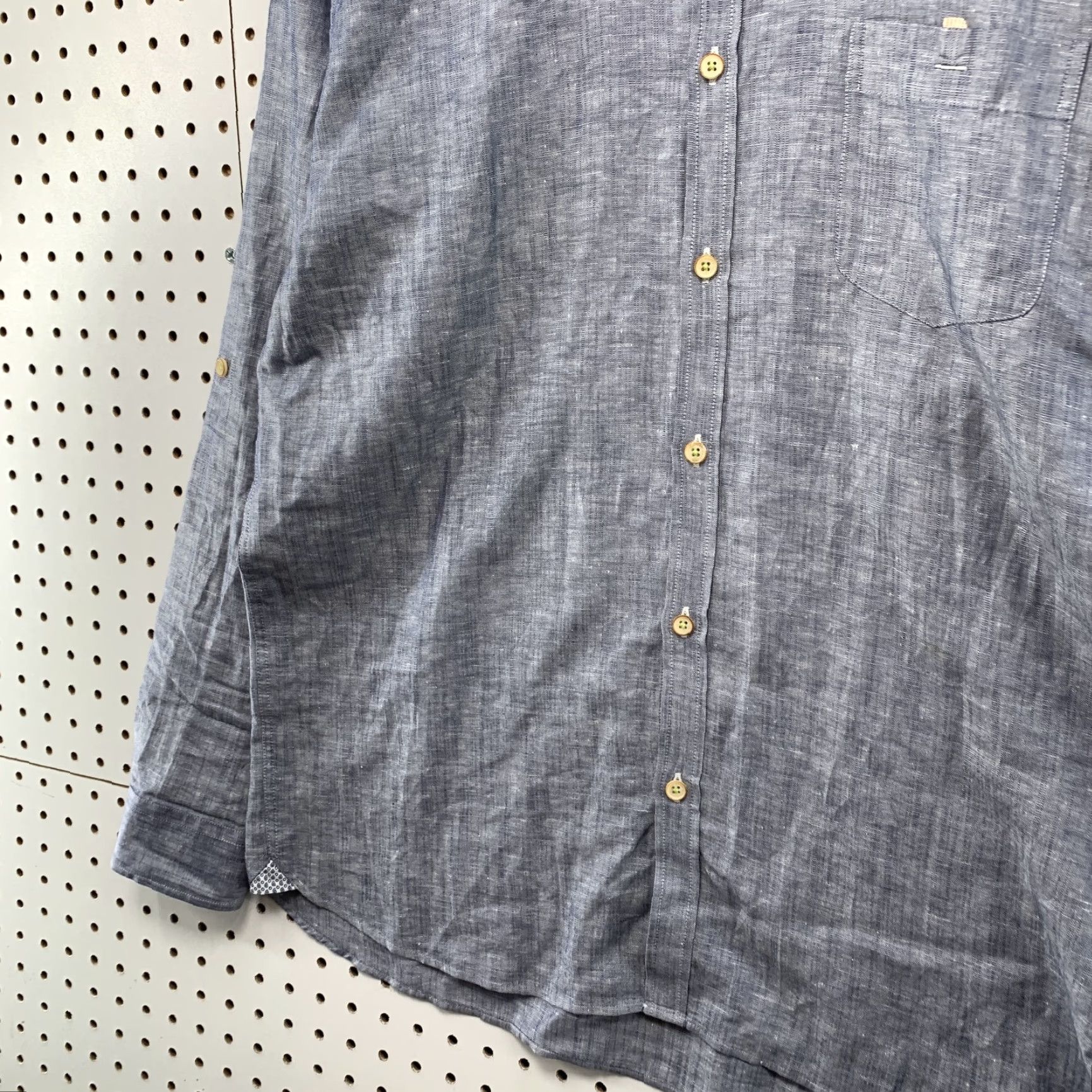 Ted Baker Ted Baker London Linen Button-Up Shirt Mens Size 6 Blue Long Sleeve Casual Shirt 6 Mens London Size US S / EU 44-46 / 1 - 3 Thumbnail
