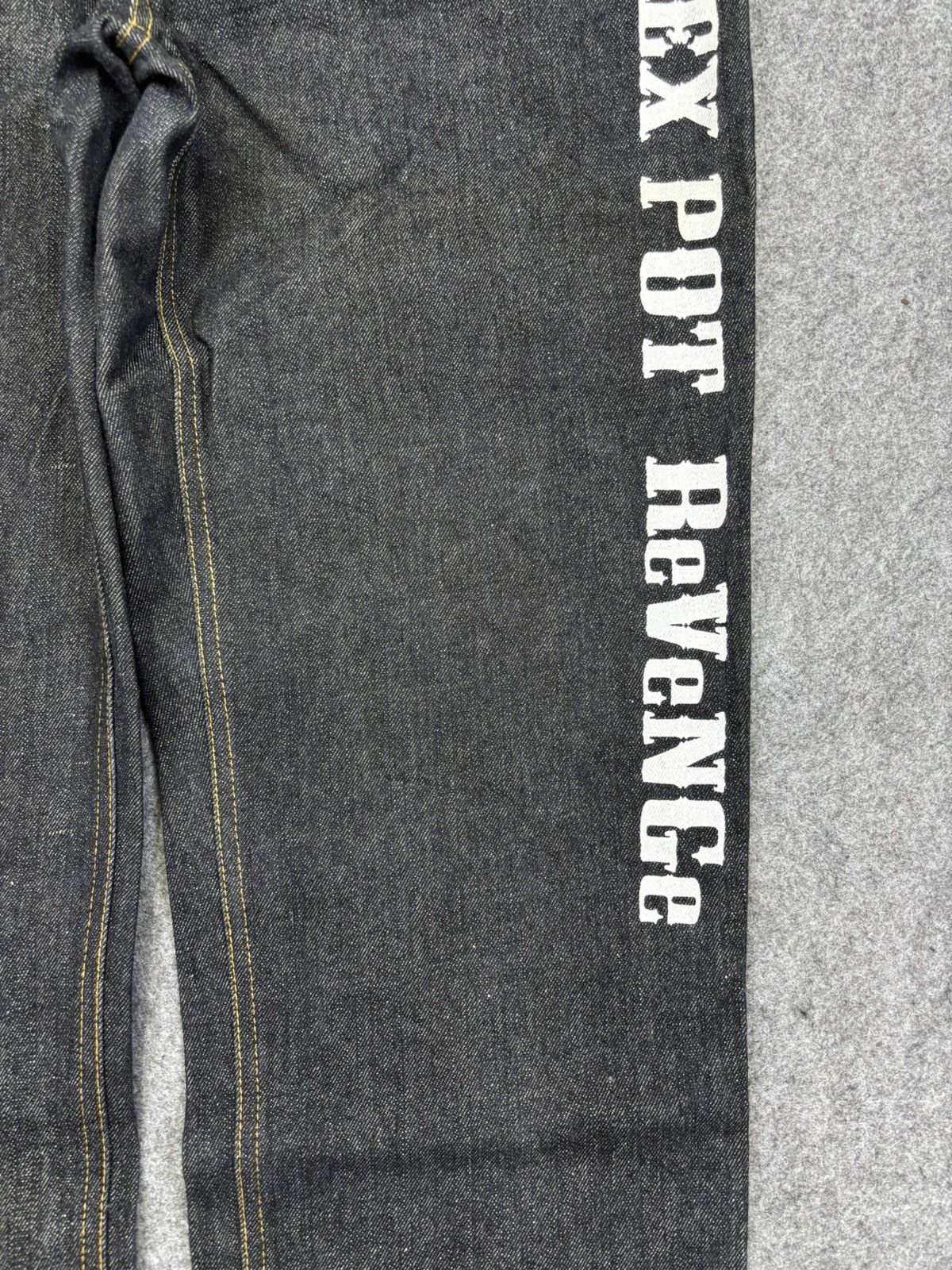 Japanese Brand SEX POT ReVeNGe Japan Punk Spell Out Logo Denim F741 Size US 32 / EU 48 - 6 Thumbnail