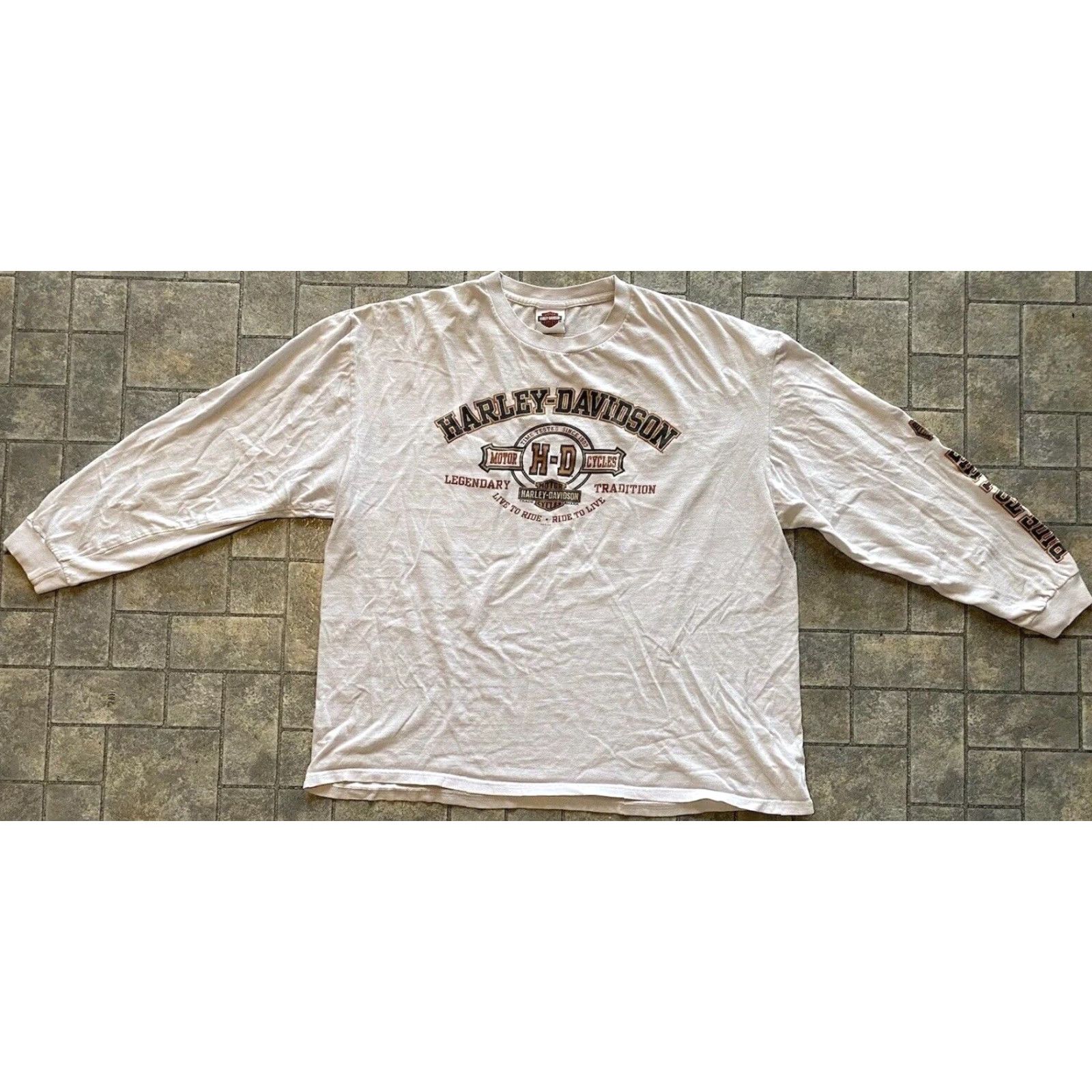 Harley Davidson VINTAGE Harley-Davidson Graceland Mens 2XL White Long Sleeve T-Shirt Elvis Live To Ride Memphis Tennessee Graphic Print Mens Size US XXL / EU 58 / 5 - 2 Thumbnail
