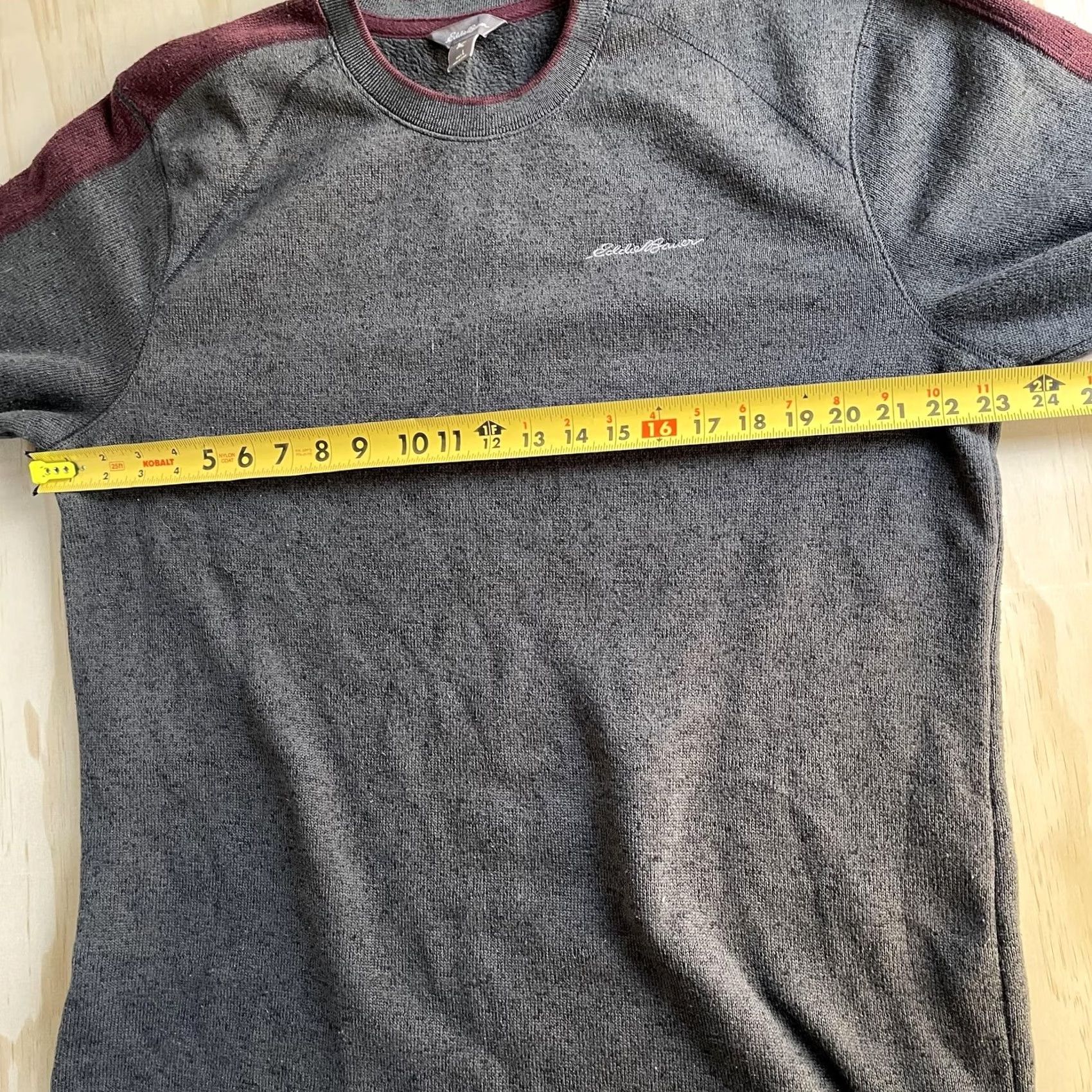 Eddie Bauer Eddie Bauer Sweatshirt Mens Large Gray Fleece Pullover Raglan Contrast Trim Size US L / EU 52-54 / 3 - 6 Thumbnail