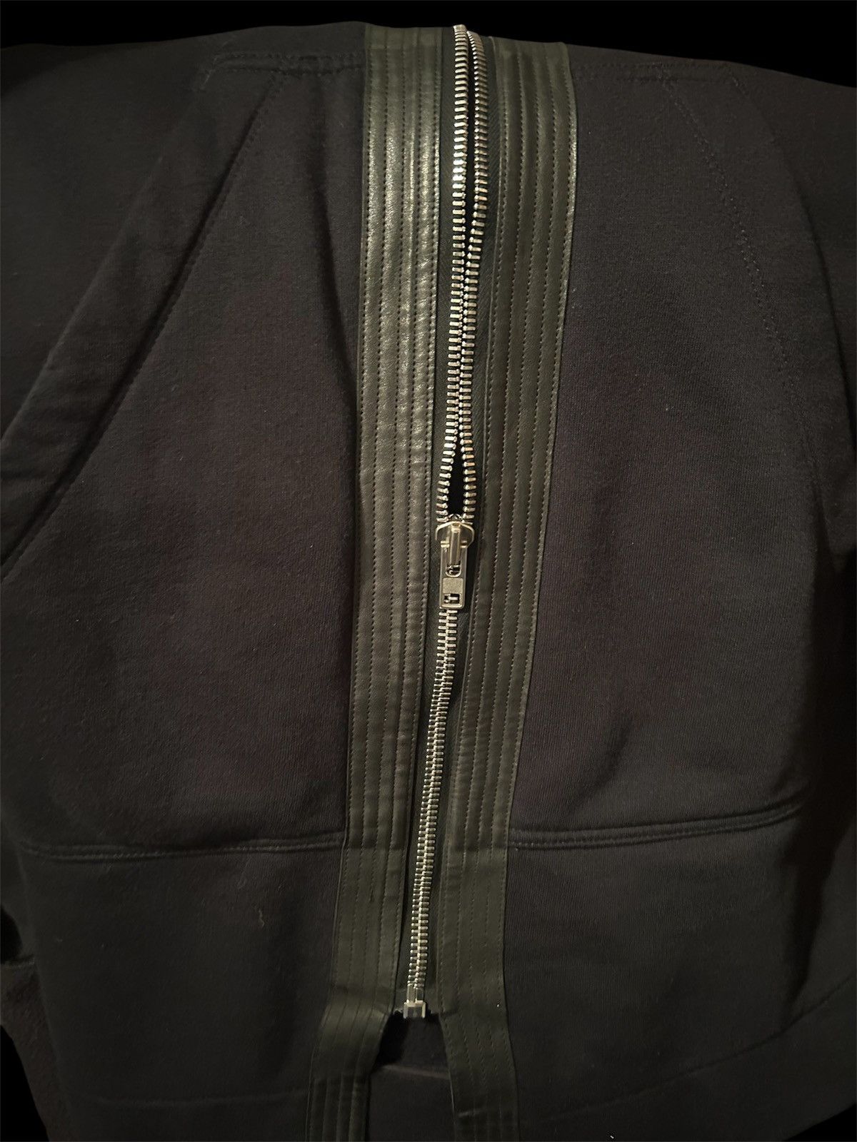 Rick Owens Drkshdw Rick Owens SS14 Vicious Leather Trim Gimp Hoodie Size US S / EU 44-46 / 1 - 7 Thumbnail