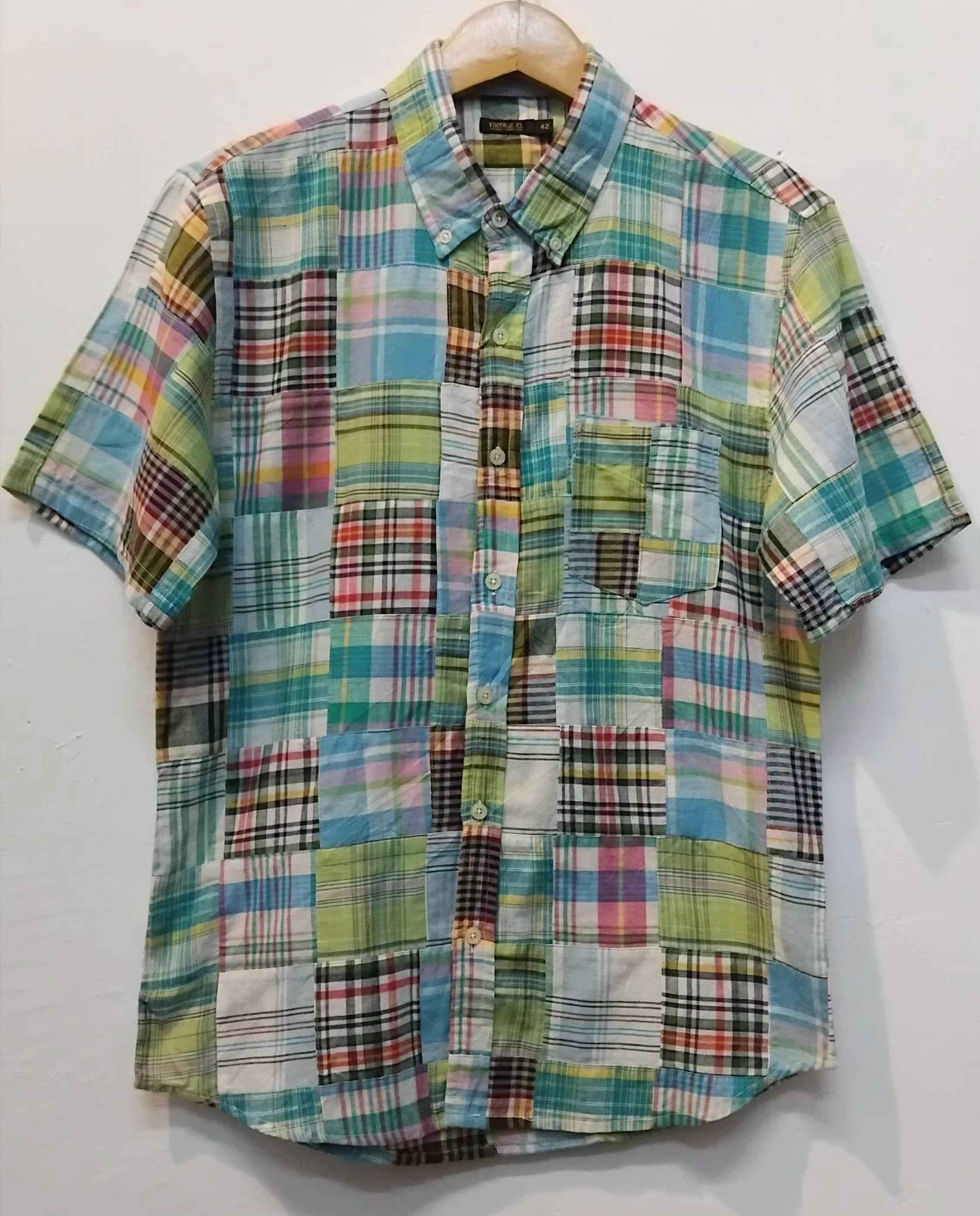 Japanese Brand Vintage el Patchwork shirt Size US L / EU 52-54 / 3 - 1 Thumbnail