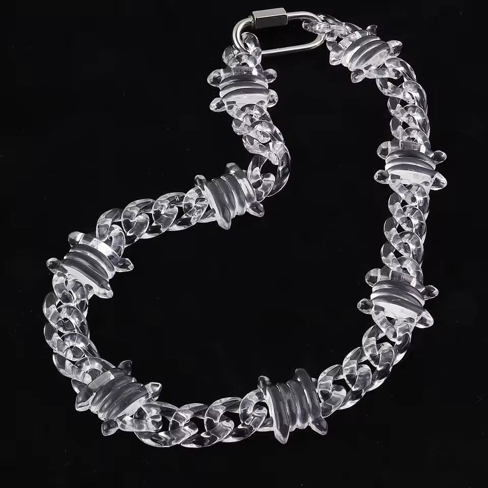 Other Rock Punk Transparent Acrylic Thorns Chain Necklace Size ONE SIZE - 3 Thumbnail