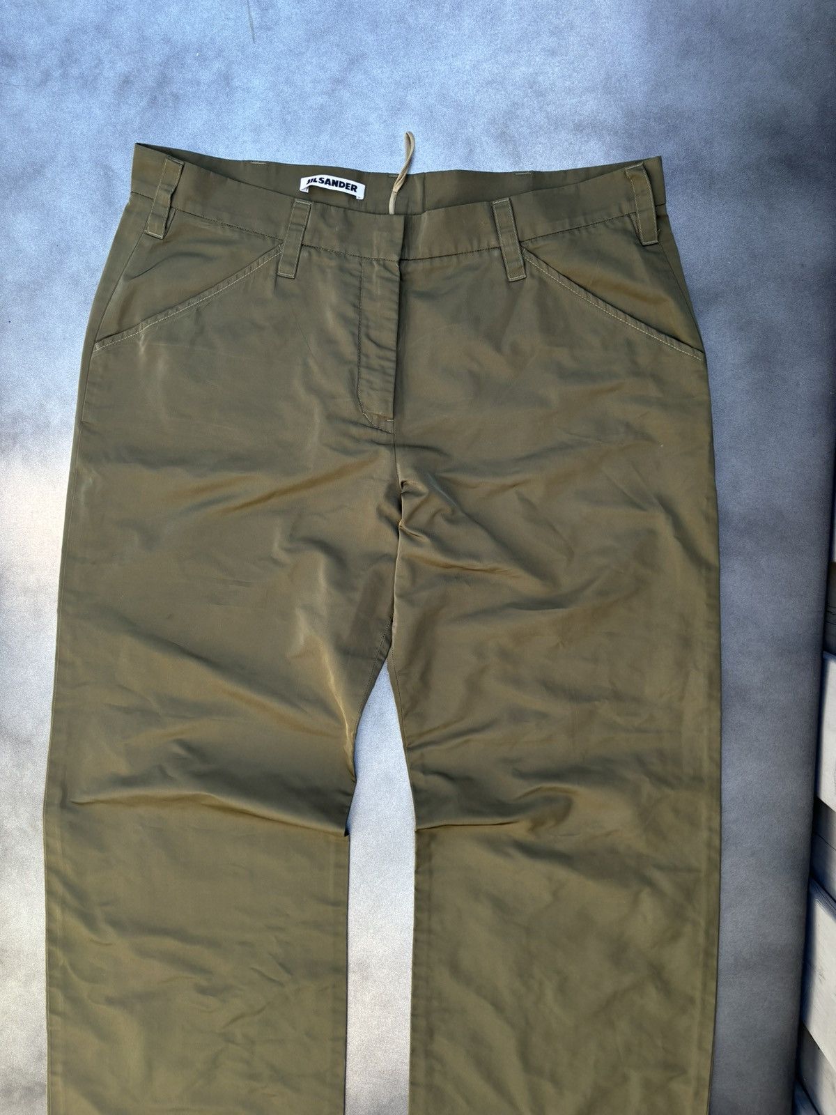 Jil Sander × Vintage Jil Sander Silk Pants Vintage Trousers Army Green Prada Y2K Size 35" - 4 Thumbnail