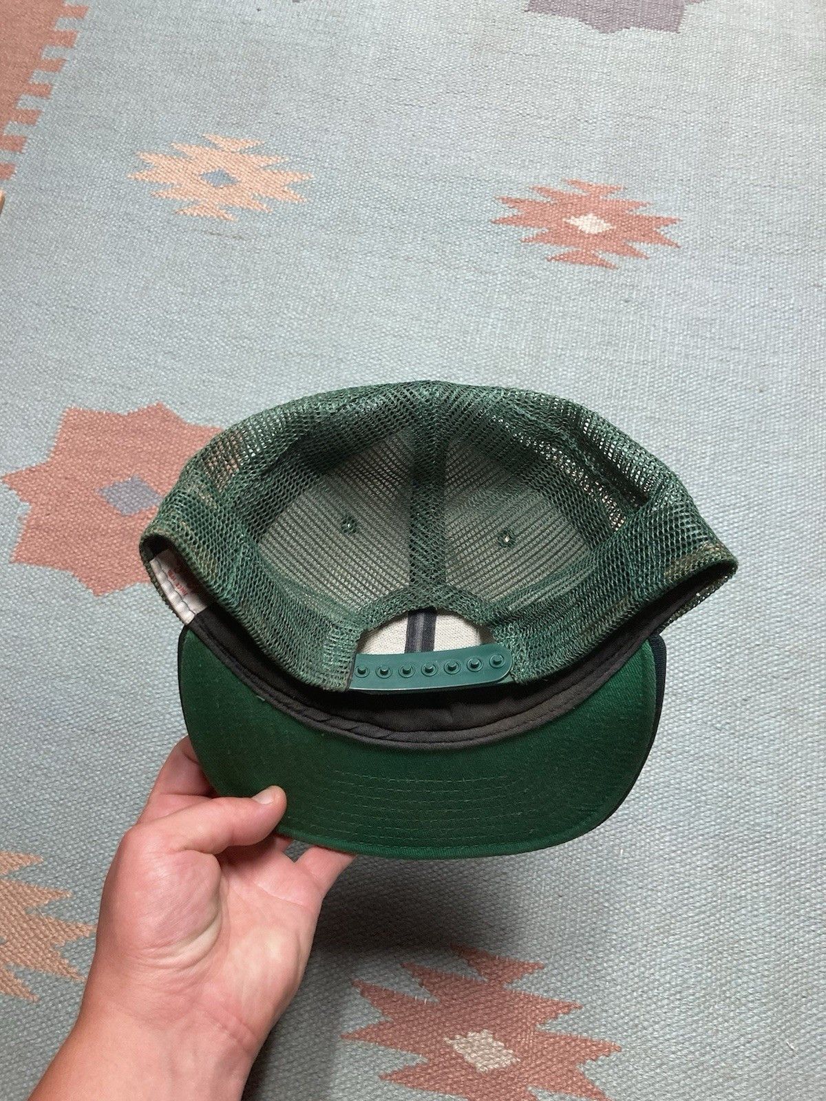 Vintage vtg 80s trucker hat new era pro blank forest green USA made Size ONE SIZE - 4 Thumbnail