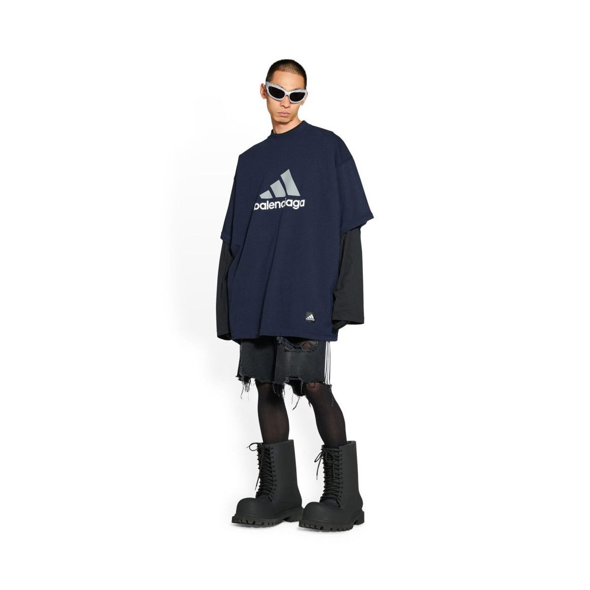 Balenciaga Rare Balenciaga x Adidas Oversized T-shirt Size US XL / EU 56 / 4 - 2 Thumbnail