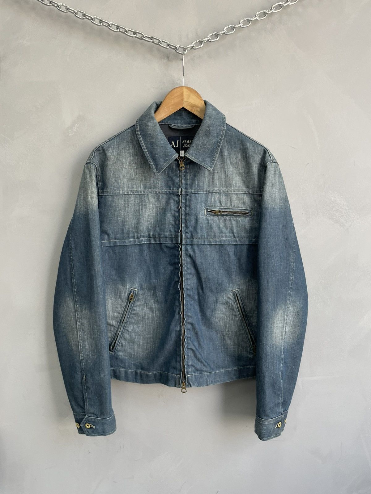 Armani Emporio Armani jeans retro denim distressed jacket y2k 90s Size US S / EU 44-46 / 1 - 2 Thumbnail