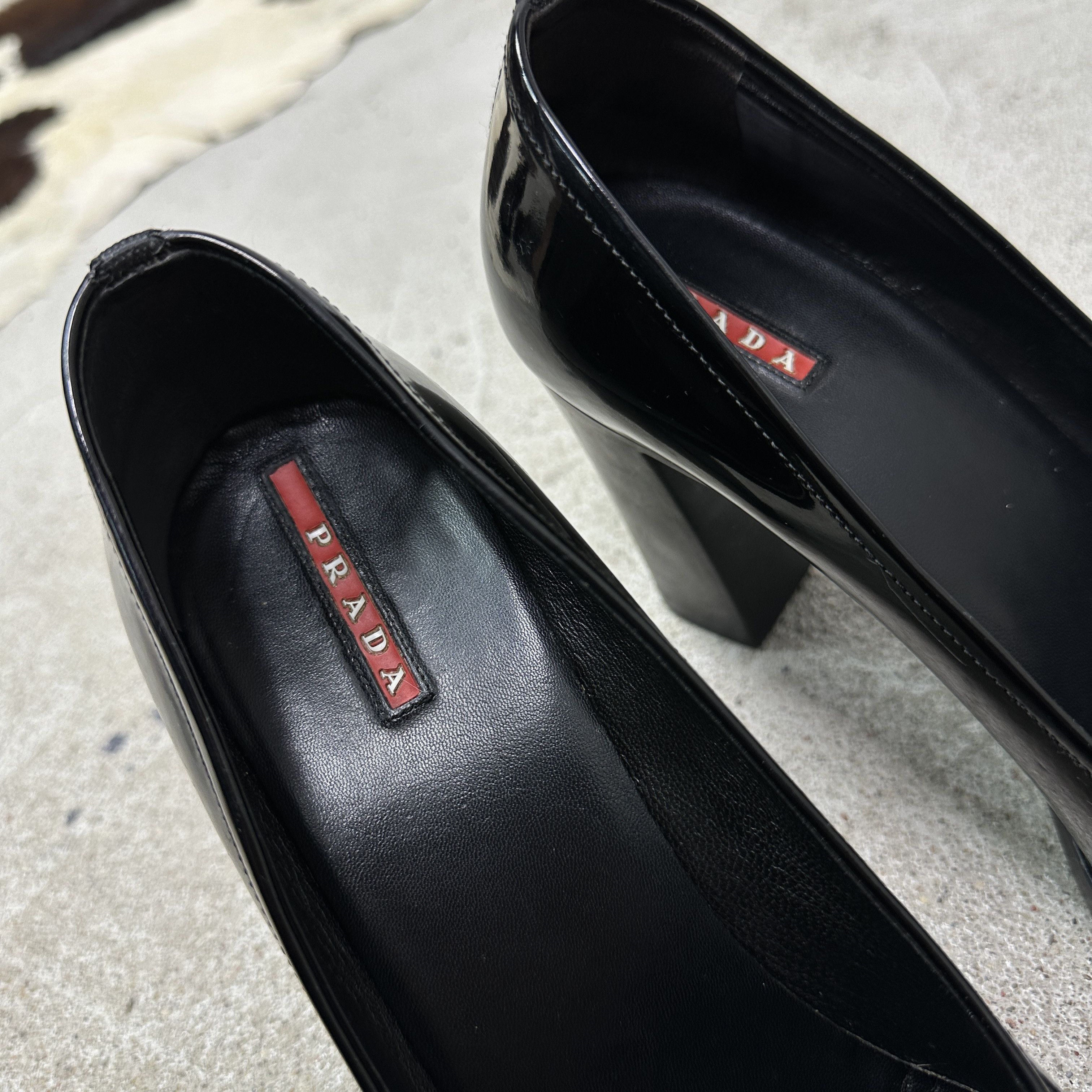 Prada Vintage Avant Garde Old Money Prada Heeled Mocassins Y2K Size US 9 / IT 39 - 14 Thumbnail