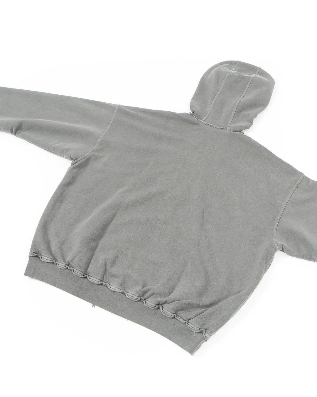 Haider Ackermann Washed Grey Distressed Double Layer Zip-Hoodie Size US L / EU 52-54 / 3 - 2 Thumbnail