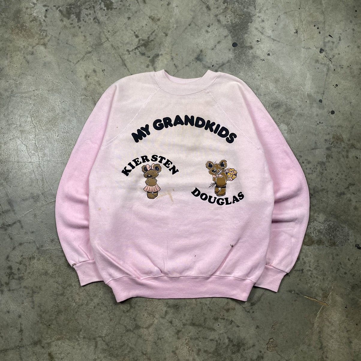 Hanes × Vintage Rare 80s Grandkids Bear Graphic Art Crewneck Size US S / EU 44-46 / 1 - 1 Thumbnail