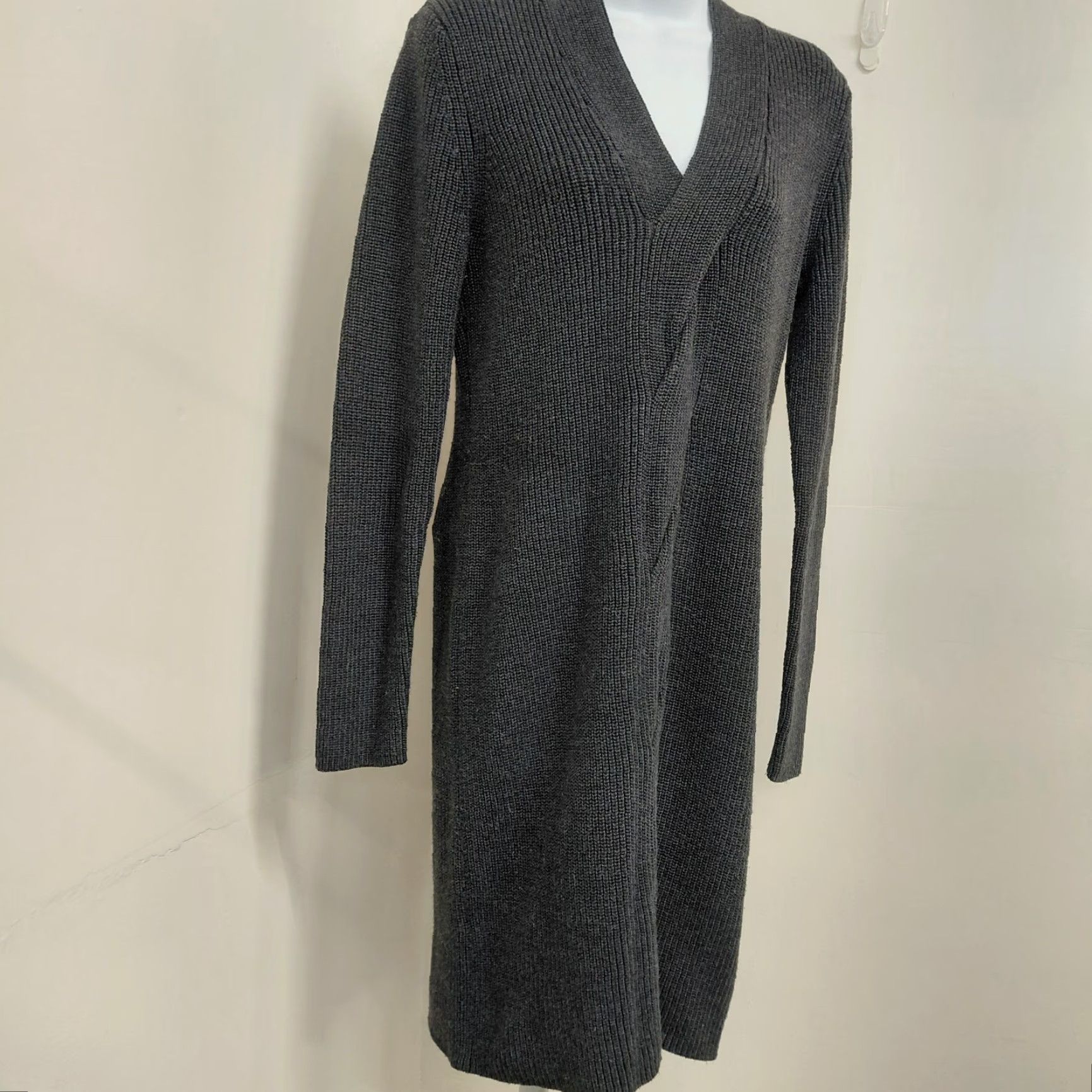 Calvin Klein Calvin Klein Sweater Dress Women's L Black Cable Knit Ribbed Wrap Stylish Size L / US 10 / IT 46 - 3 Thumbnail