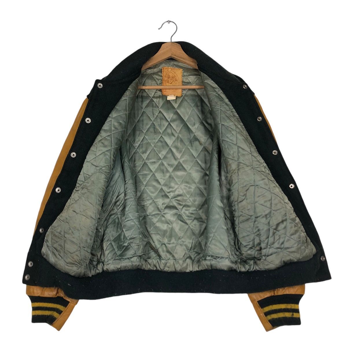 Golden Bear 📌Vintage Varsity Leather Jacket Golden Bear Made in Usa Size US L / EU 52-54 / 3 - 14 Thumbnail