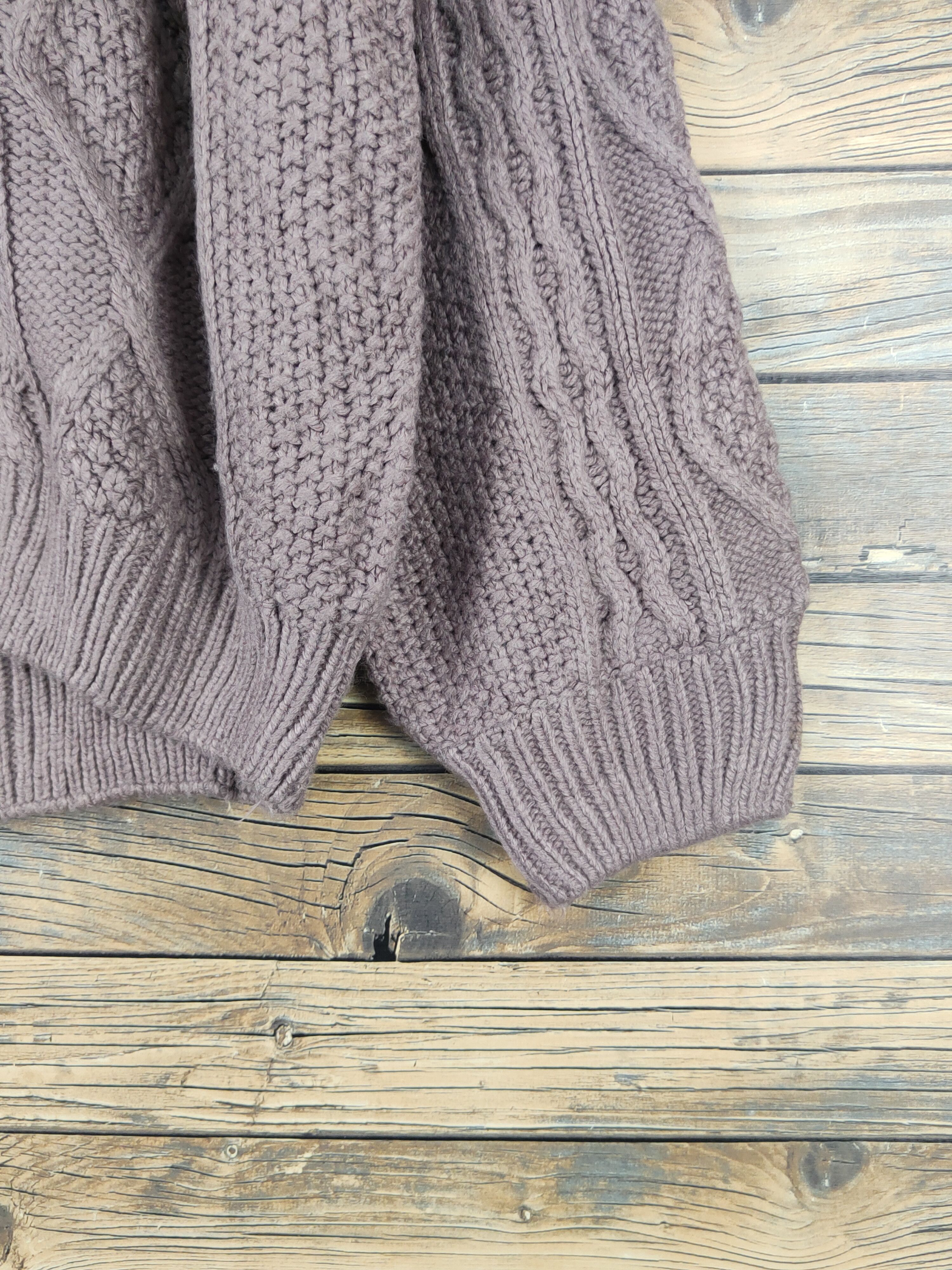 Aran Isles Knitwear GU Dusty Lavender cable Knitwear Cardigan #W1287 Size US XL / EU 56 / 4 - 6 Thumbnail