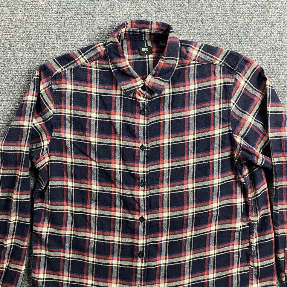 Uniqlo Uniqlo Flannel Top Women's Medium Plaid Blue Button Up M Size M / US 6-8 / IT 42-44 - 2 Thumbnail