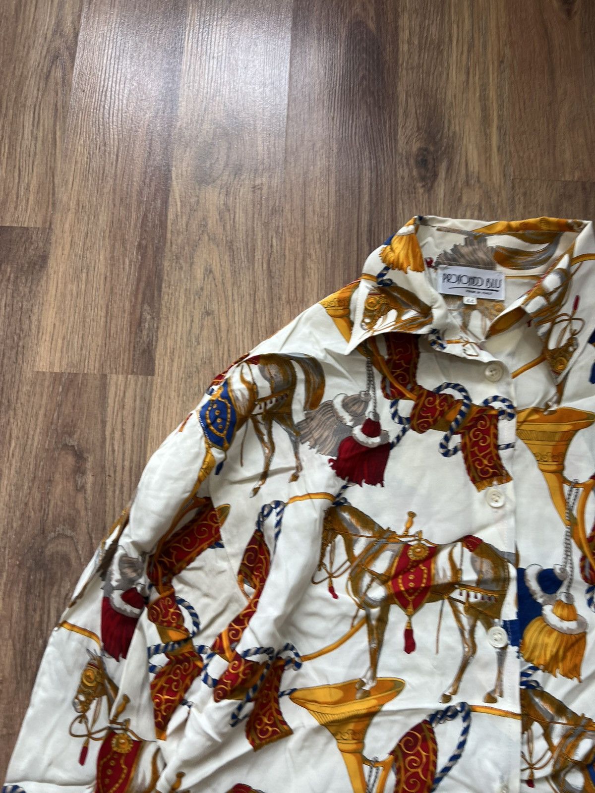 Vintage Profond Blu Vintage Printed Button-Up Shirt (Size 44) Size M / US 6-8 / IT 42-44 - 9 Thumbnail