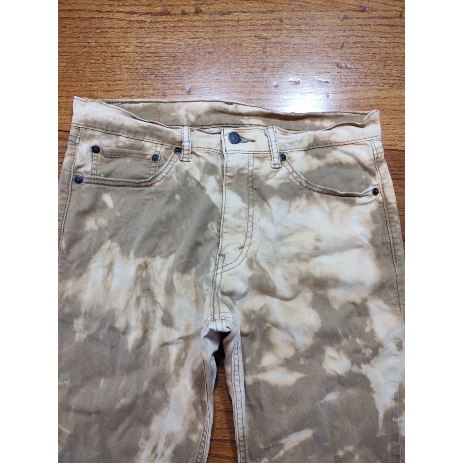 Levi's Levi's 505 Straight Tan Brown Pants Mens 32x30 Zip 5-Pocket Chino Regular Fit Tie Dye Acid Wash Canvas Cotton Blend Brown City College Mens Size US 32 / EU 48 - 4 Thumbnail