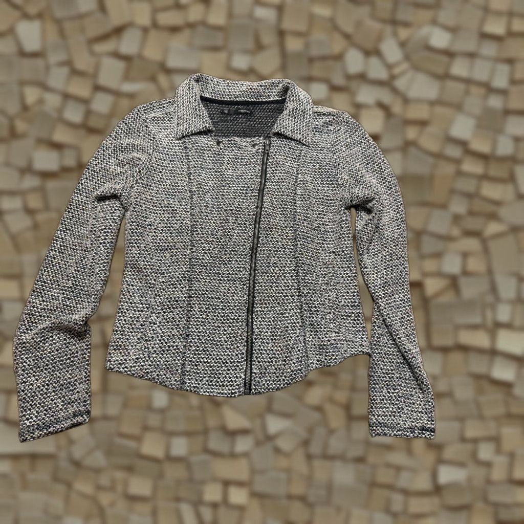 Vintage Maurices Jacket Women's Large Gray Full Zip Tweed Long Sleeve Casual Regular Size L / US 10 / IT 46 - 1 Thumbnail