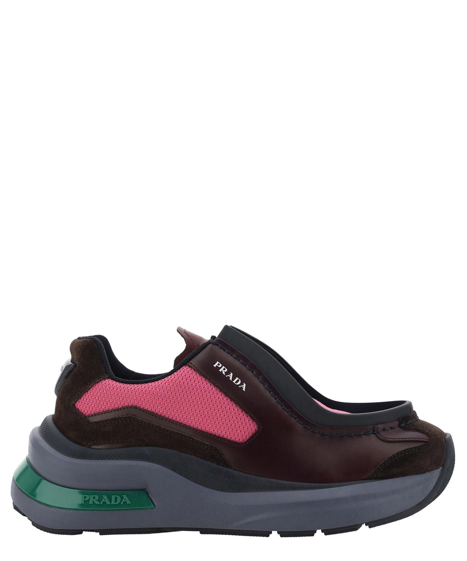 Prada Black Systeme Brushed Leather And Suede Mid-Top Trainers Size US 8 / EU 41 - 1 Thumbnail
