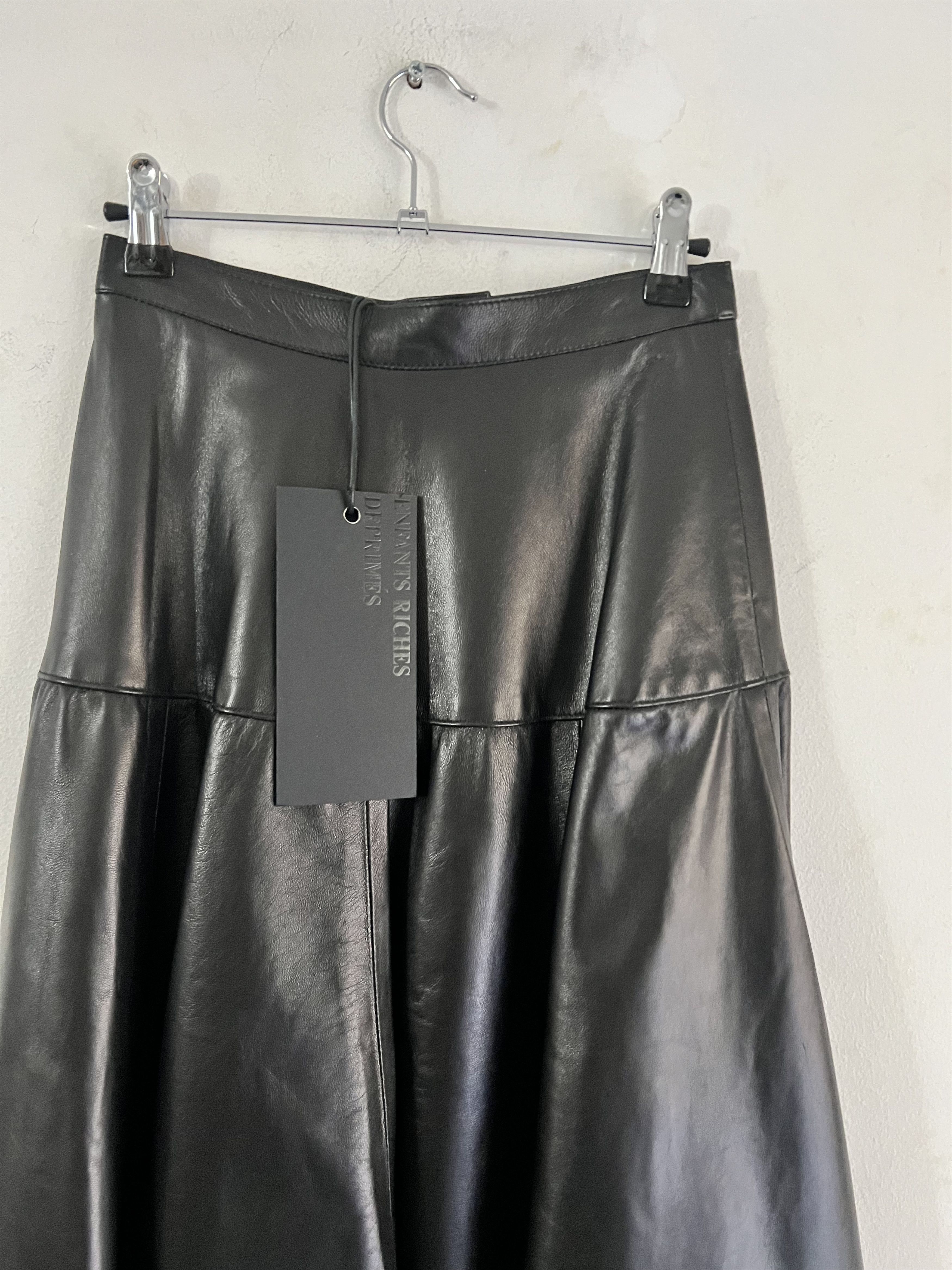 Enfants Riches Deprimes Runway SS/'22 Lamb Leather Flared Skirt Size 26" / US 2 / IT 38 - 6 Thumbnail