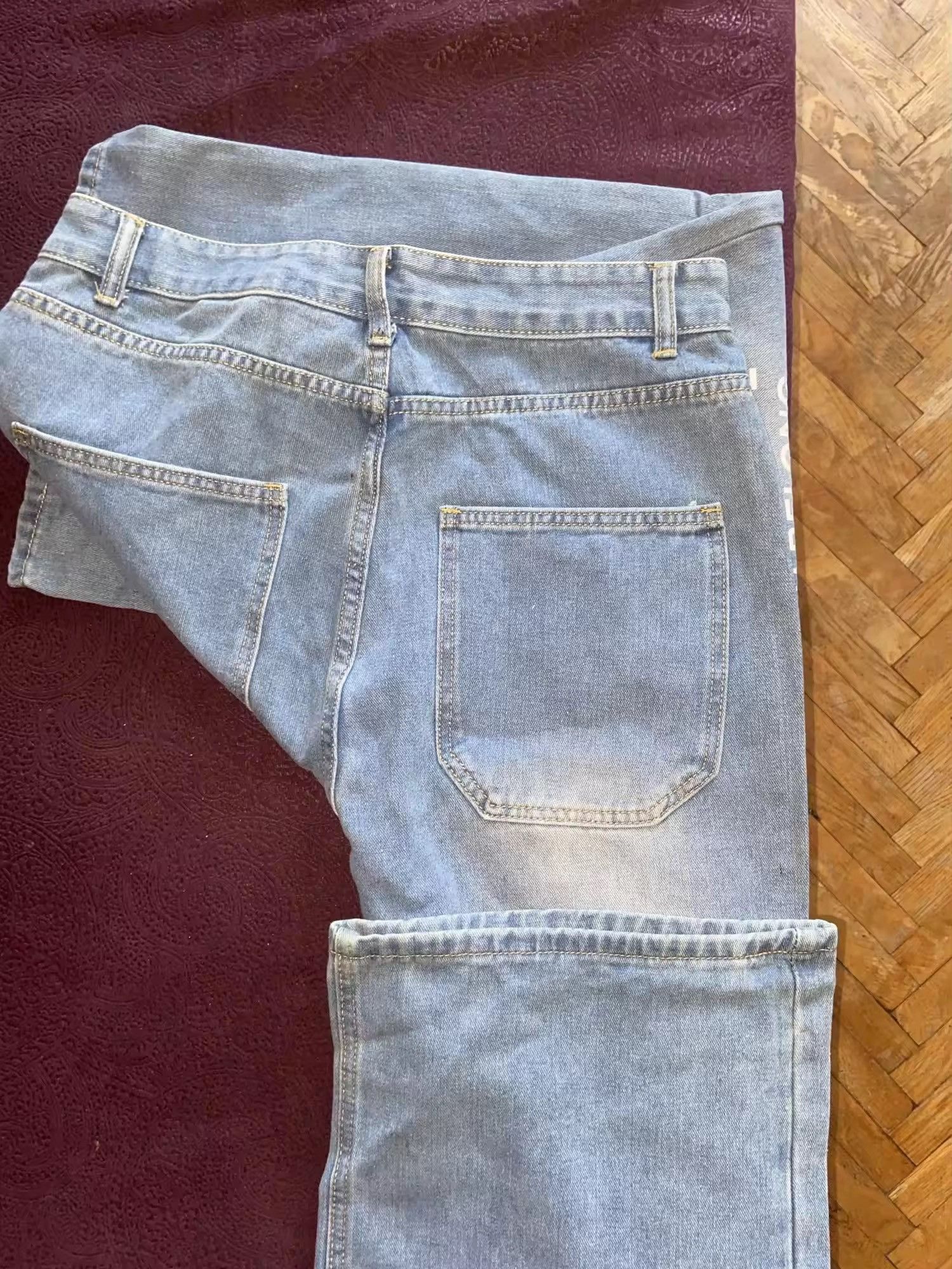 Japanese Brand Streetwear Letter Printing Baggy Jeans Size US 31 - 4 Thumbnail