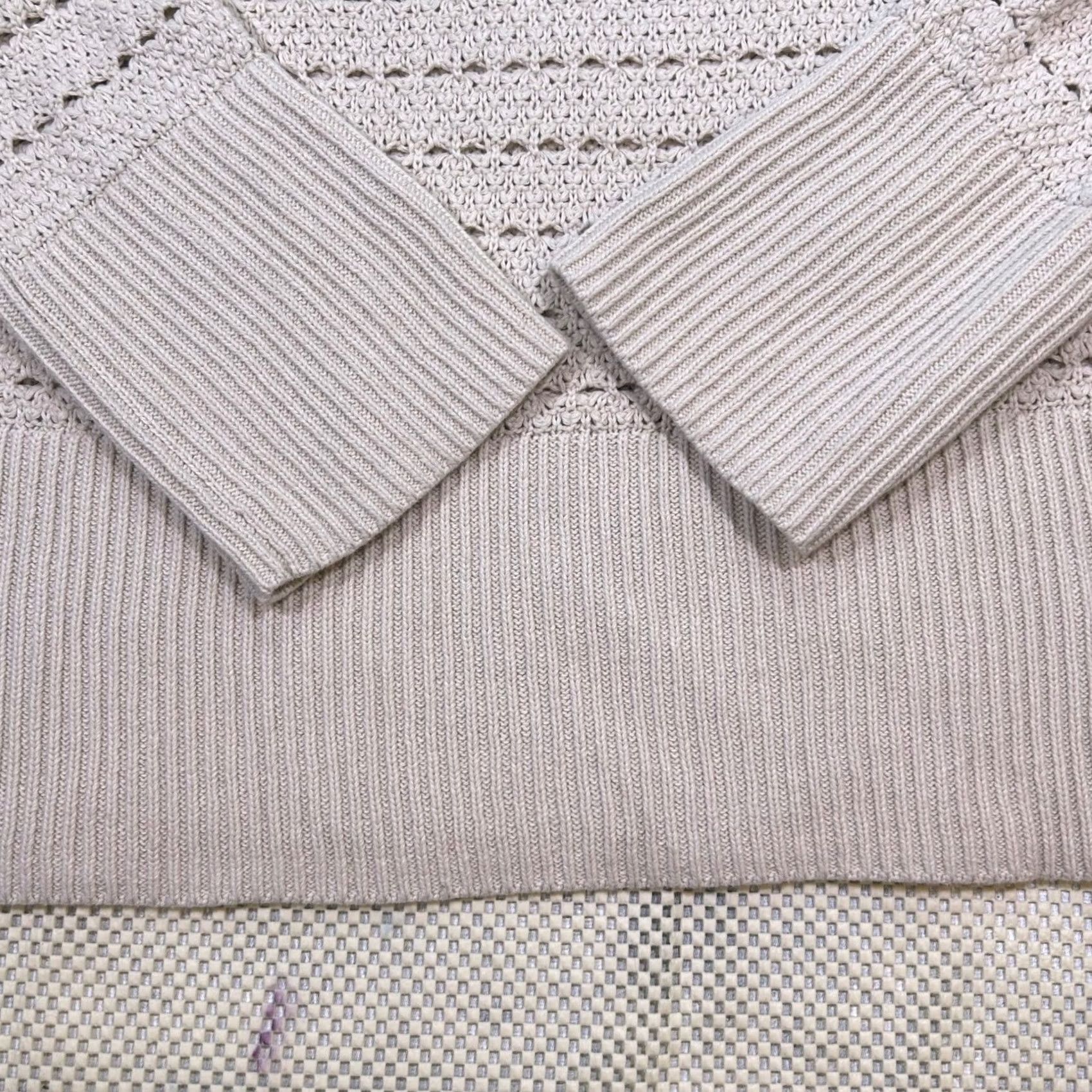Gap VINTAGE GAP Cotton Knit Sweater Open Stitch Pullover Relaxed Fit Cream XS Size XS / US 0-2 / IT 36-38 - 3 Thumbnail