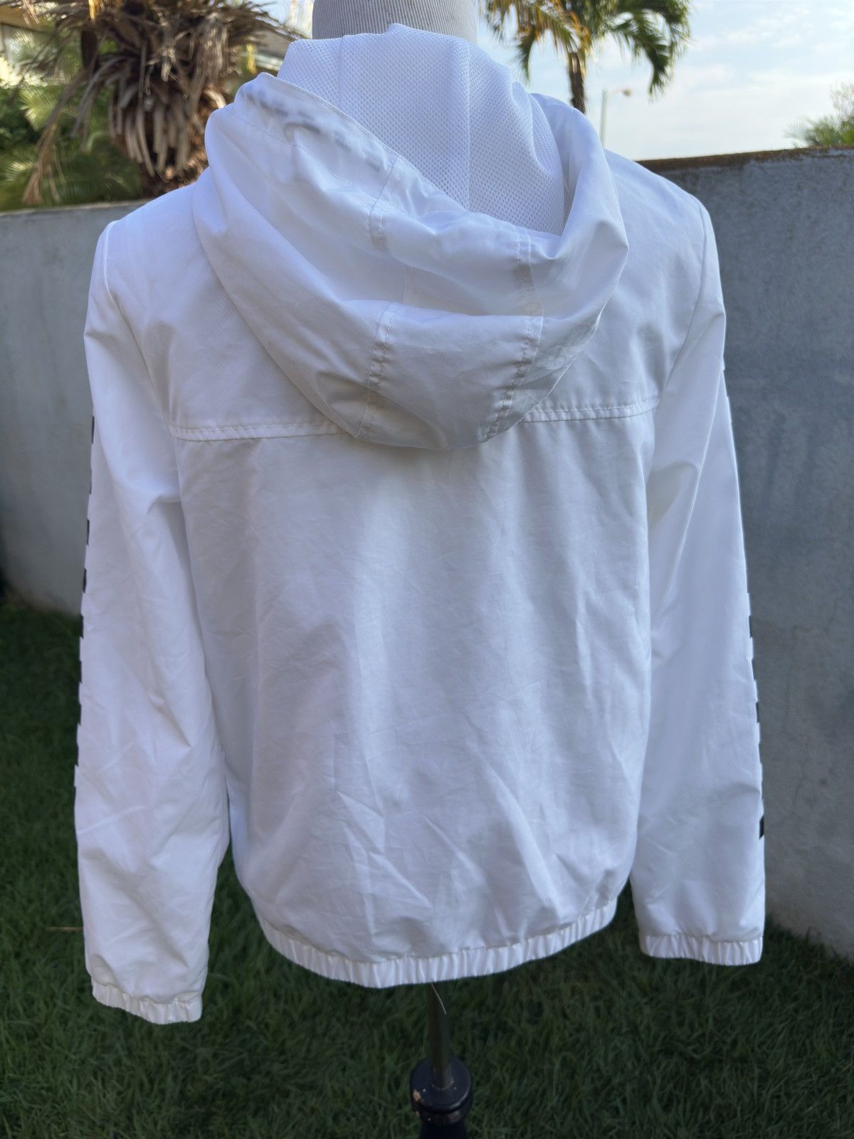 Vans Vans Women's S White Checkered Logo Windbreaker Hooded Size S / US 4 / IT 40 - 2 Thumbnail