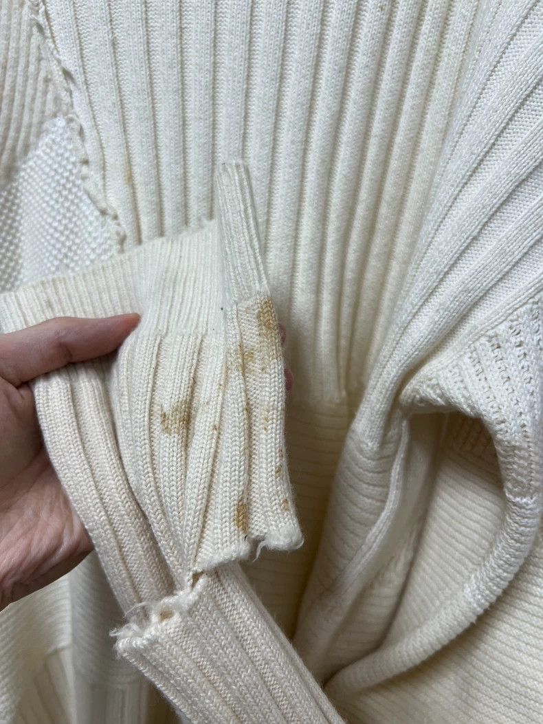 Helmut Lang HELMUT LANG Cashmere double layer eroded knit sweater Size L / US 10 / IT 46 - 6 Thumbnail
