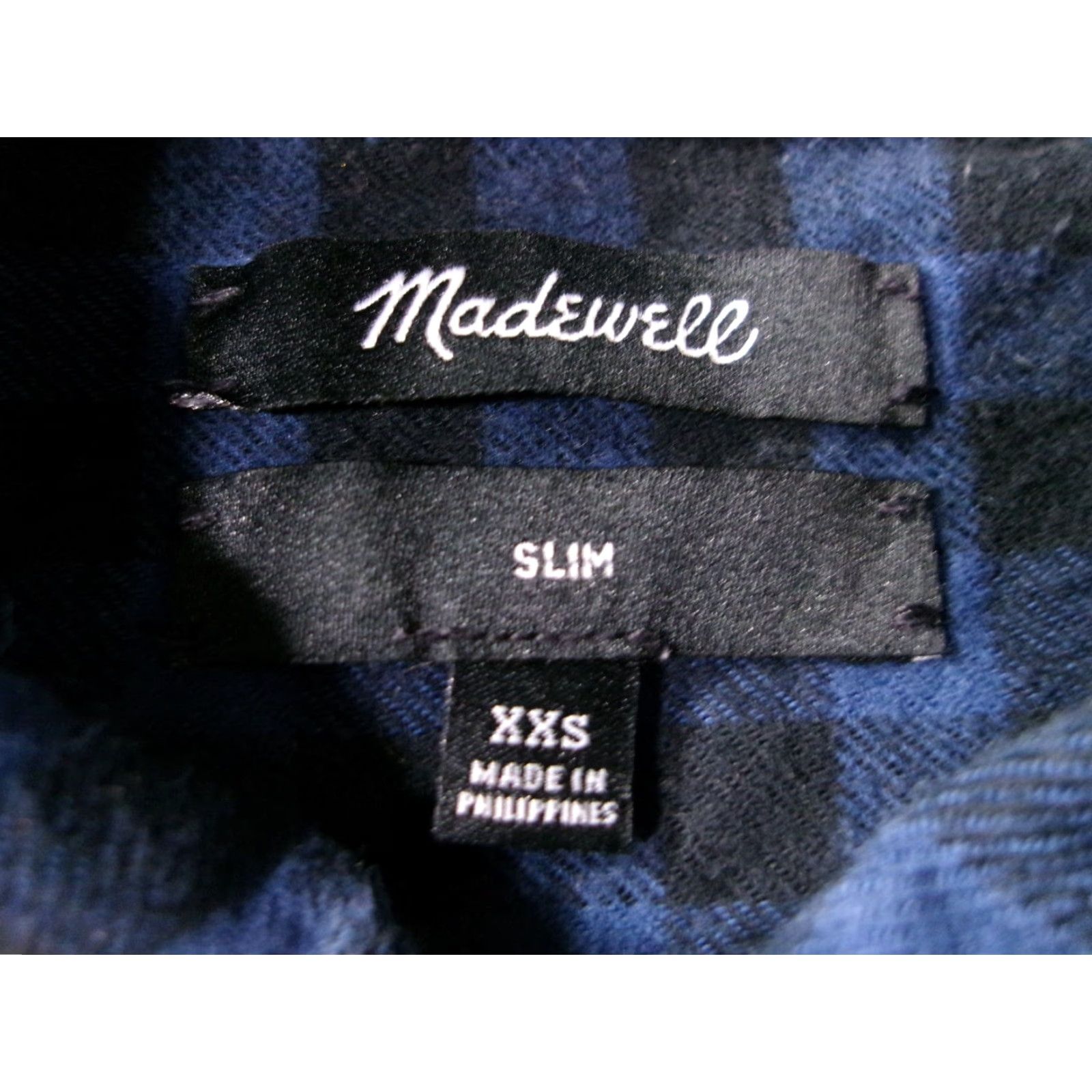 Madewell Madewell Button-Up Shirt Womens XXS Blue Black Plaid Flannel Slim Casual Long Sleeve Size XXS / US 00 / IT 34 - 6 Thumbnail