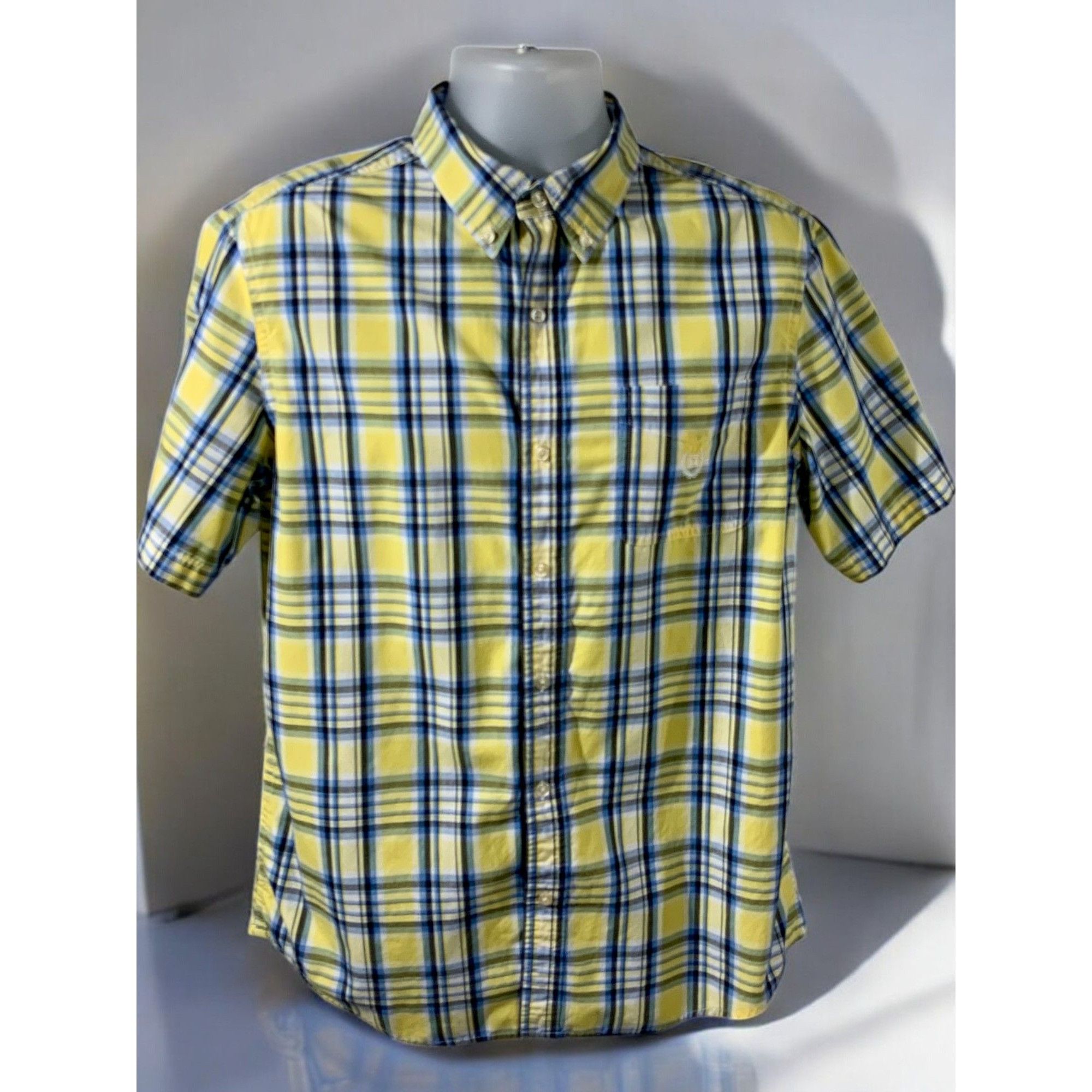 Chaps Chaps Yellow Blue Plaid Short Sleeve Button Down Shirt M Size US M / EU 48-50 / 2 - 7 Thumbnail