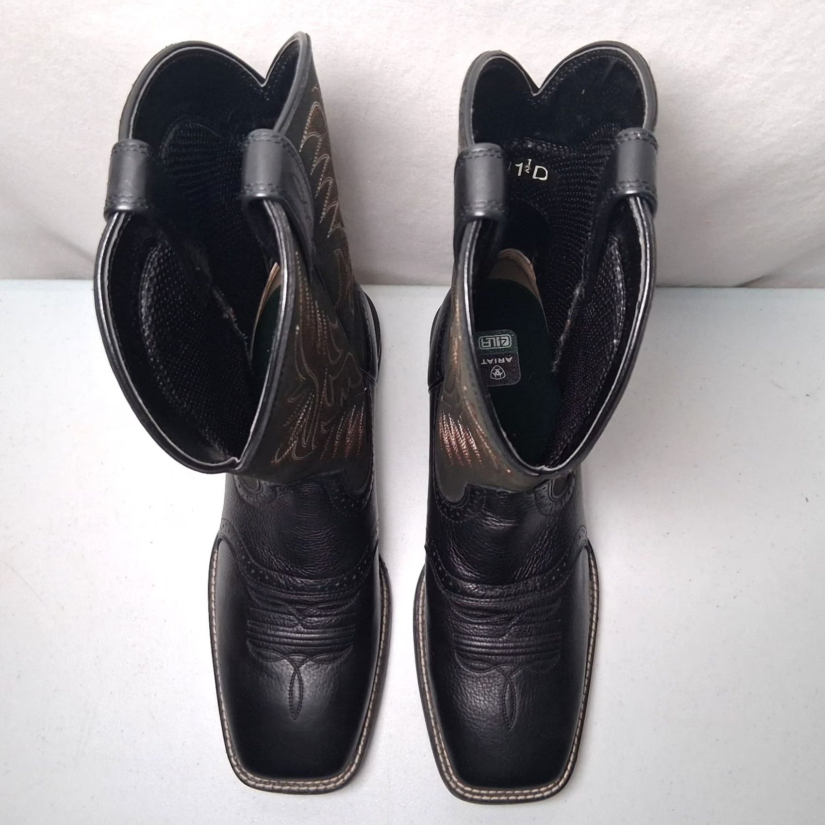 Ariat Ariat Sport Western Boots Men 11 1/2 D Black Cowboy Boots Square Toe Pull On Leather Rugged Ranchwear Rodeo Casual Workwear Mens Size US 12 / EU 45 - 7 Thumbnail