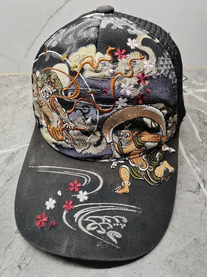 Japanese Brand Vintage Ripple Sukajan Style Trucker Hat Cap Size ONE SIZE - 1 Thumbnail