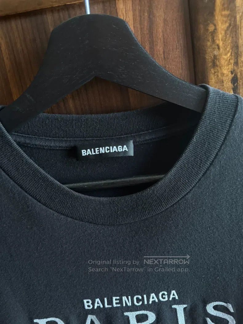 Balenciaga Balenciaga Paris Embroidered Short Sleeve T-Shirt Size US S / EU 44-46 / 1 - 2 Thumbnail