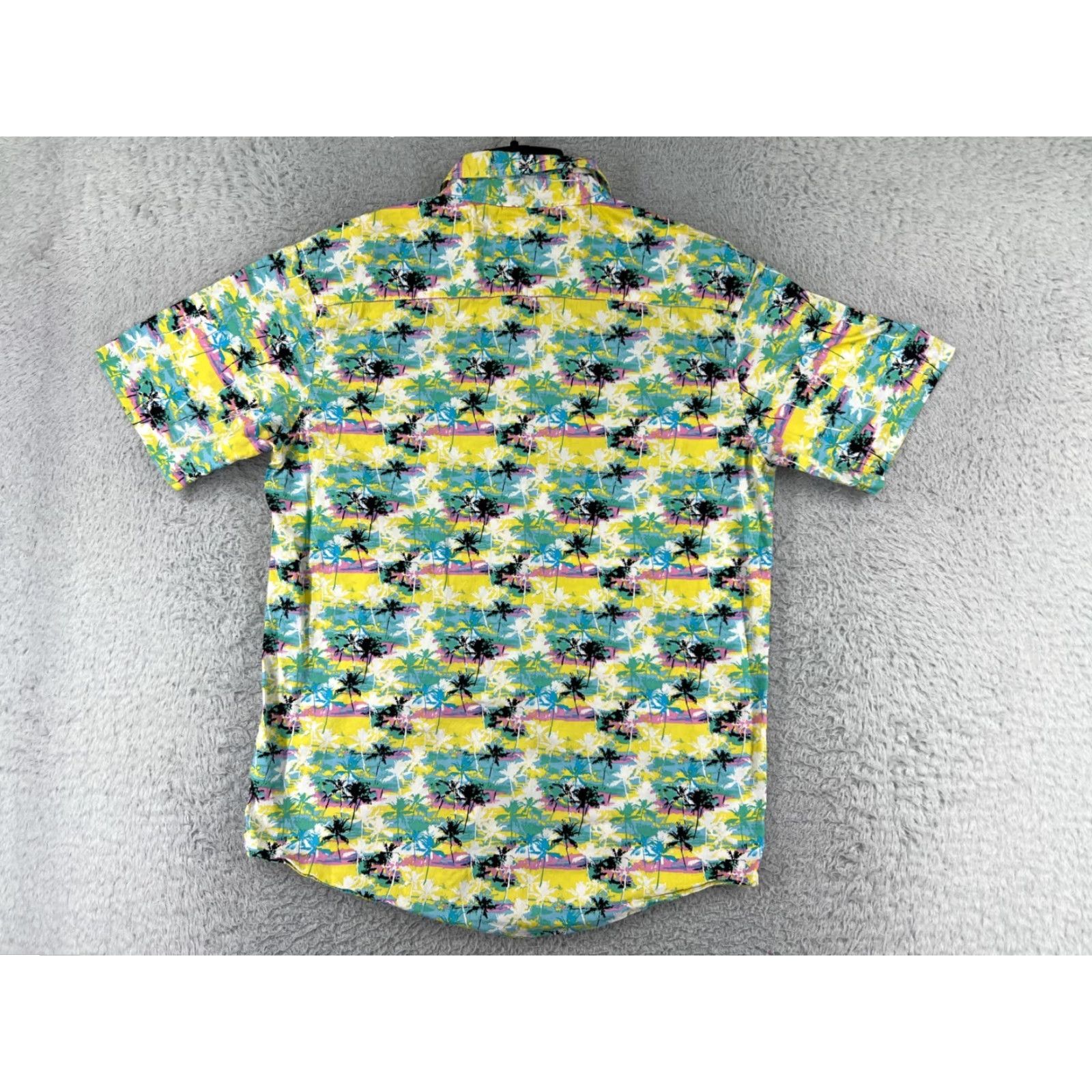 Vintage Coastal Button-Up Shirt Mens Large Yellow Floral Hawaiian Cotton Palm Tree Shirt Size US L / EU 52-54 / 3 - 2 Thumbnail