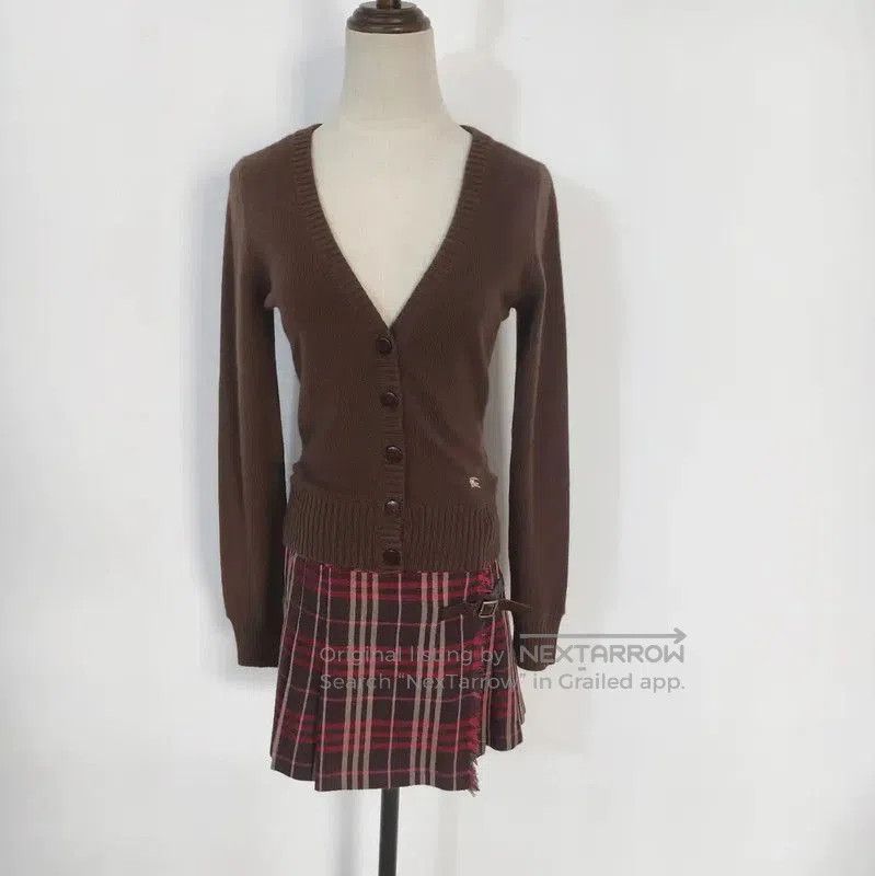 Burberry Brown Wool Long Sleeve Cardigan for Women.