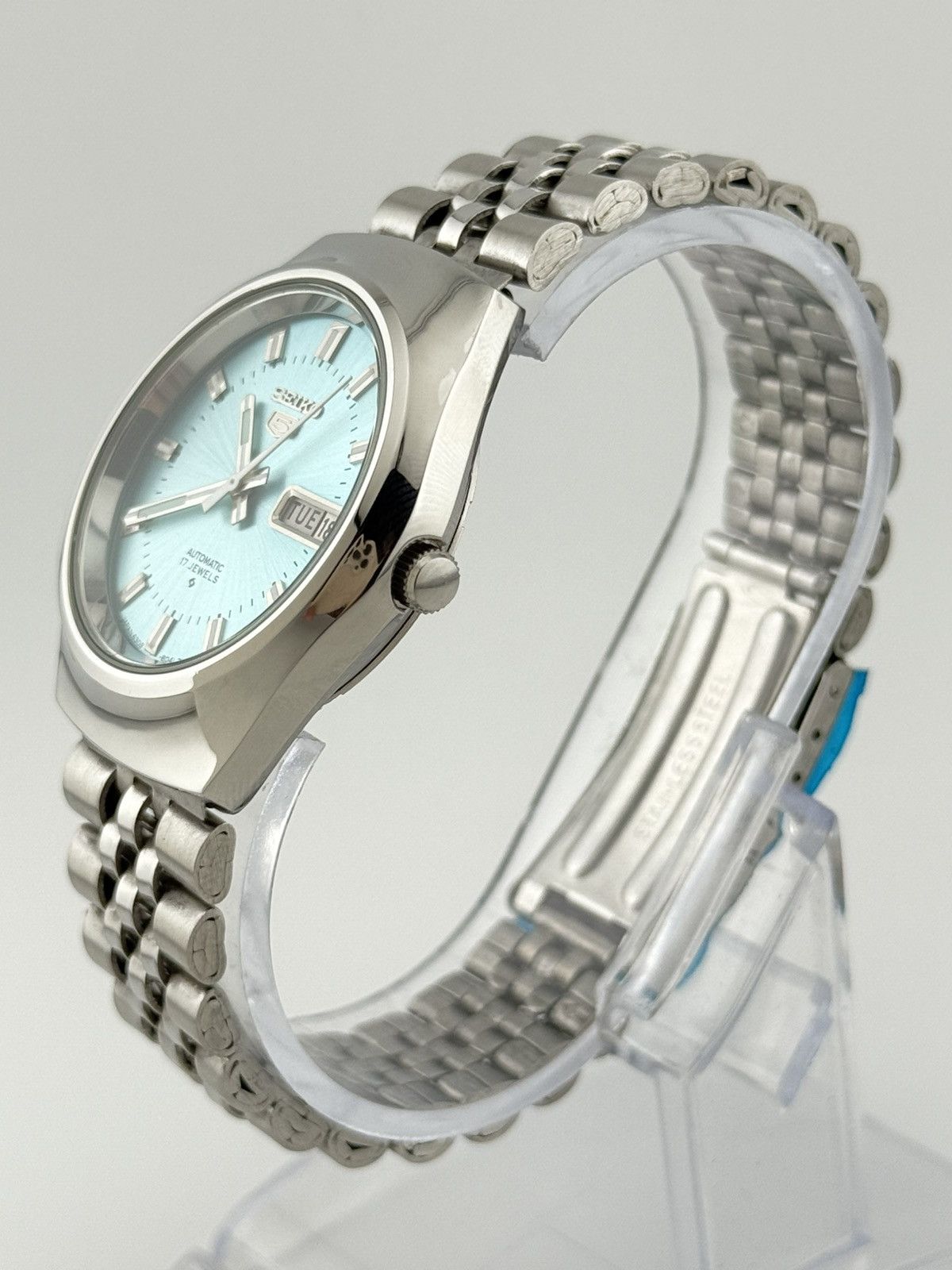 Seiko Seiko 5 Automatic Watch Vintage Men’s Wristwatch Sky Blue Size 36 - 3 Thumbnail