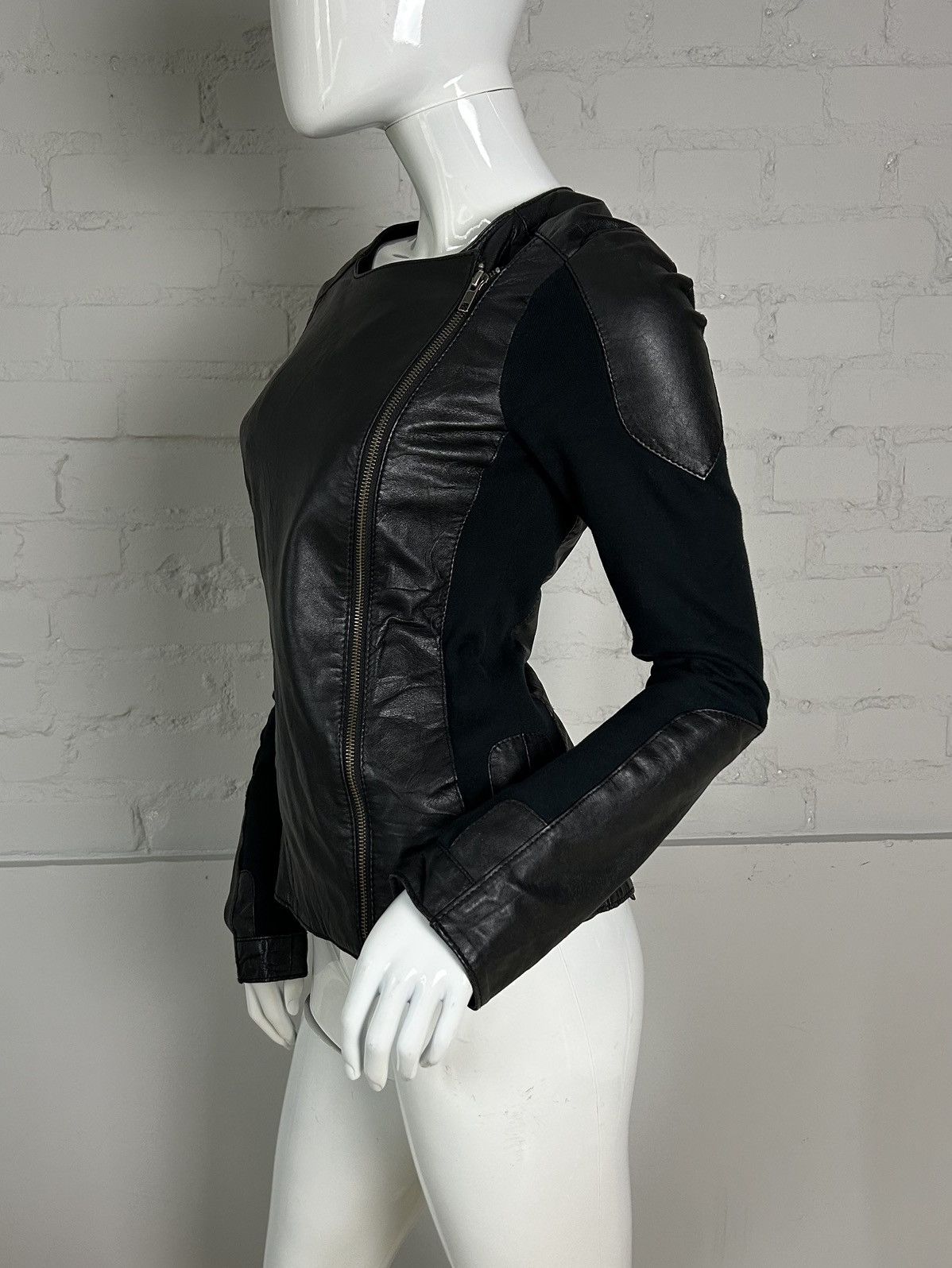 Other Vintage biker asymmetric leather jacket Size S / US 4 / IT 40 - 1 Thumbnail