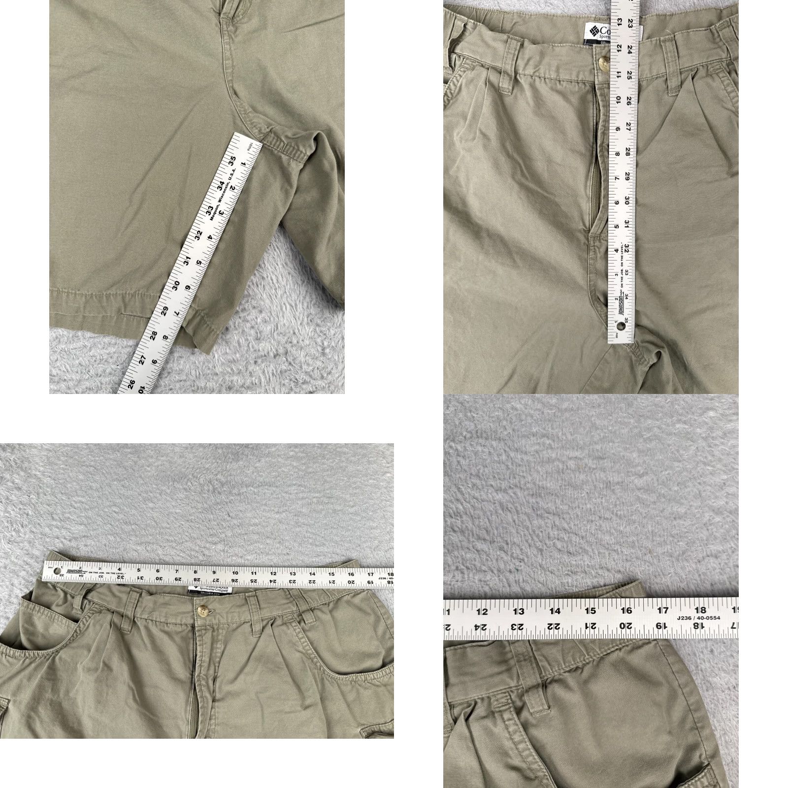 Vintage VINTAGE Columbia Shorts Men 36 Green Cargo 100% Cotton Waist Hike Camp 36x8 Green Cargo Pocket Mens Size US 36 / EU 52 - 8 Thumbnail