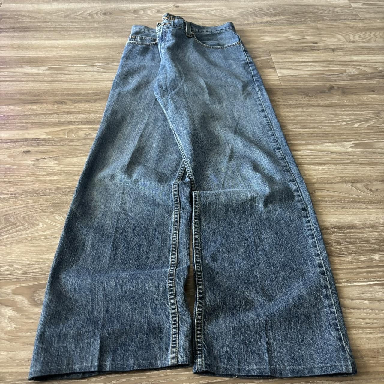Vintage Crazy Vintage Y2K/2000s Baggy Grunge Dark Wash Essential Denim Jeans! 34x32 Size US 34 / EU 50 - 3 Thumbnail