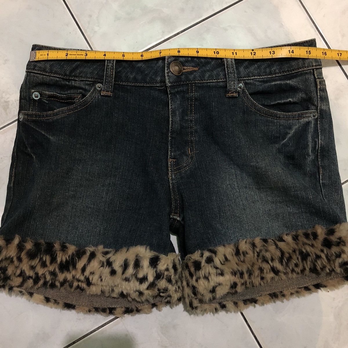 Vintage Colza Japanese Brand Y2k Leopard Fur Faux Sexy Hotpants Size 31" - 16 Thumbnail