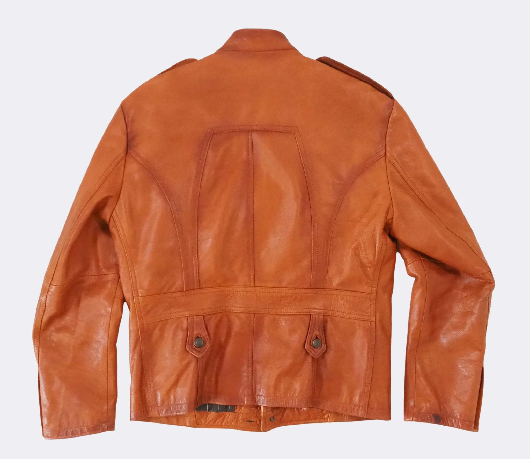 Just Cavalli Just Cavalli Cognac Burnt Brown Leather Button Jacket $1545 Size US L / EU 52-54 / 3 - 2 Thumbnail