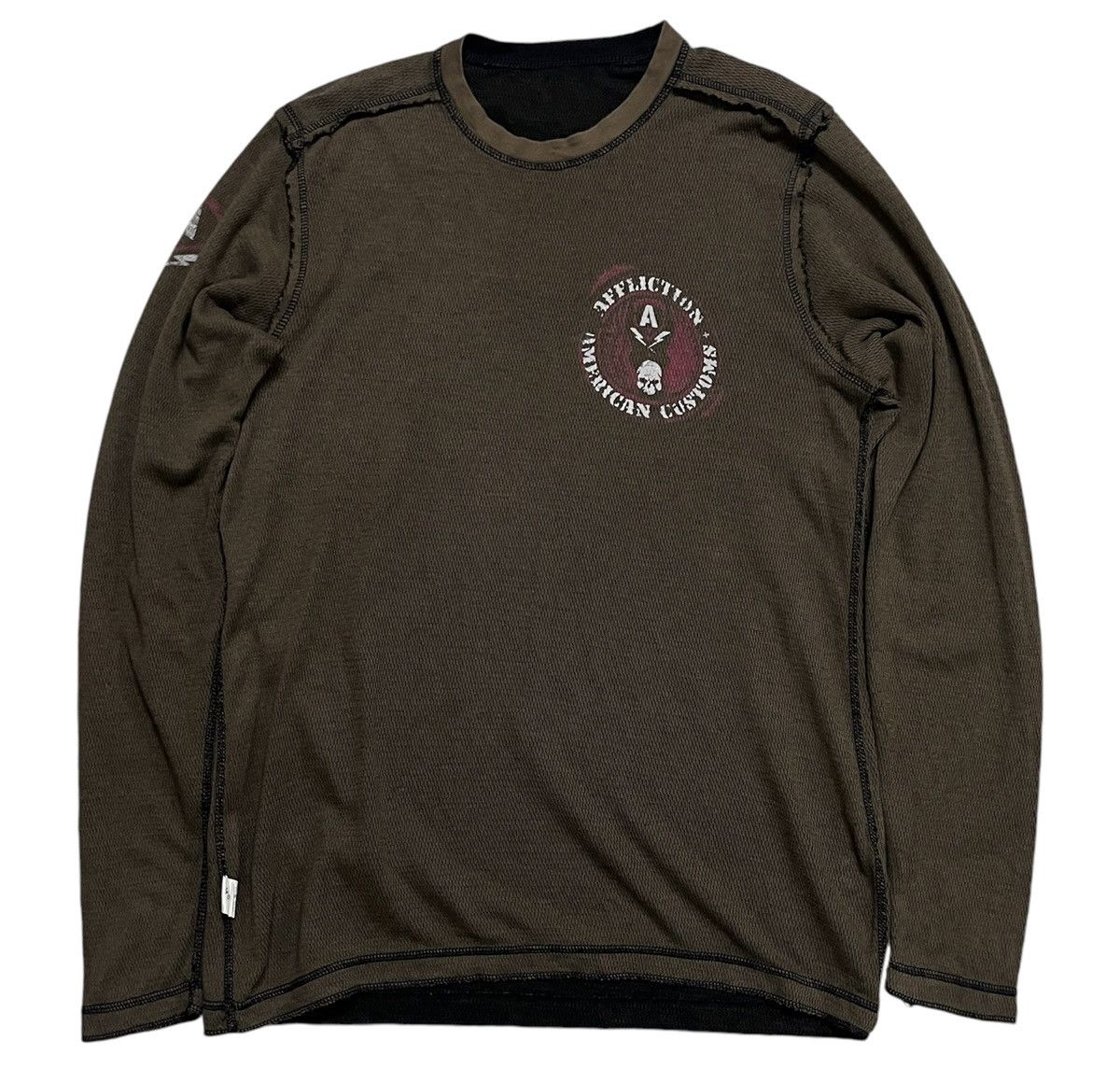 Affliction × Vintage Vintage Affliction Distressed Thermal Longsleeve T Shirt Size US M / EU 48-50 / 2 - 4 Thumbnail