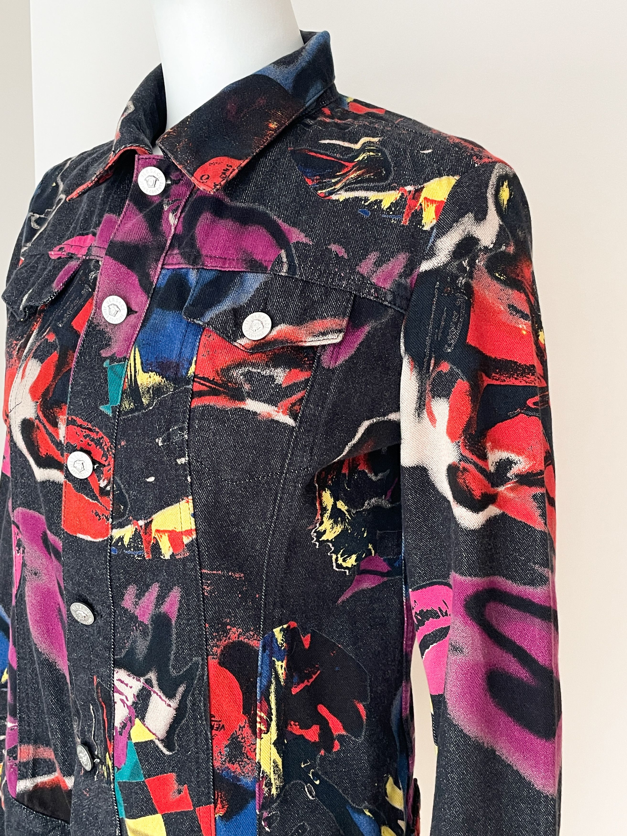 Versace 1990s denim graffiti jacket Size S / US 4 / IT 40 - 5 Thumbnail