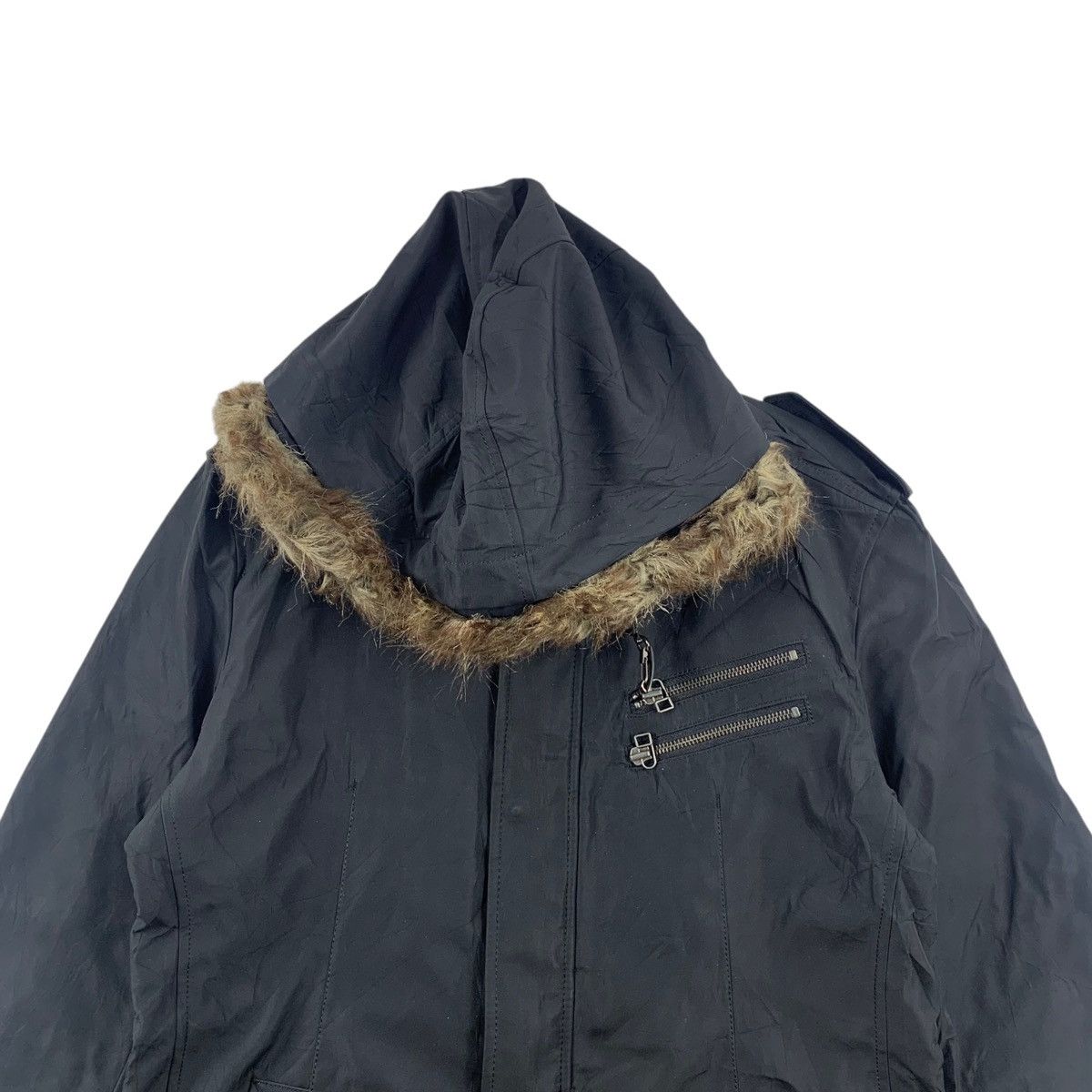Japanese Brand SEMANTIC DESIGN Japanese Brand Punk Black Hooded Winter Coat Size US L / EU 52-54 / 3 - 2 Thumbnail