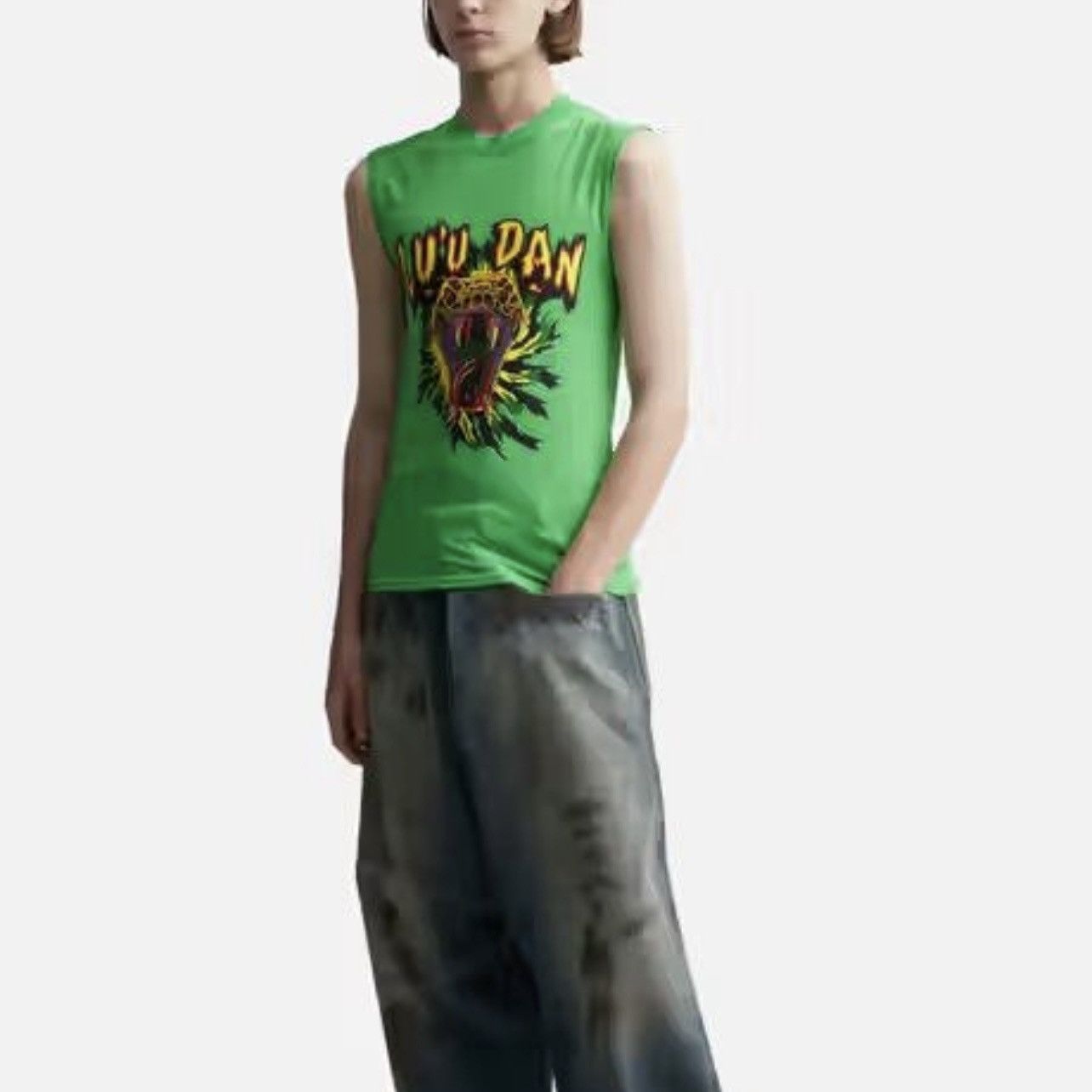 LUU DAN LỰU ĐẠN Lizard Green Sleeveless Top (Unisex) Size US M / EU 48-50 / 2 - 4 Thumbnail