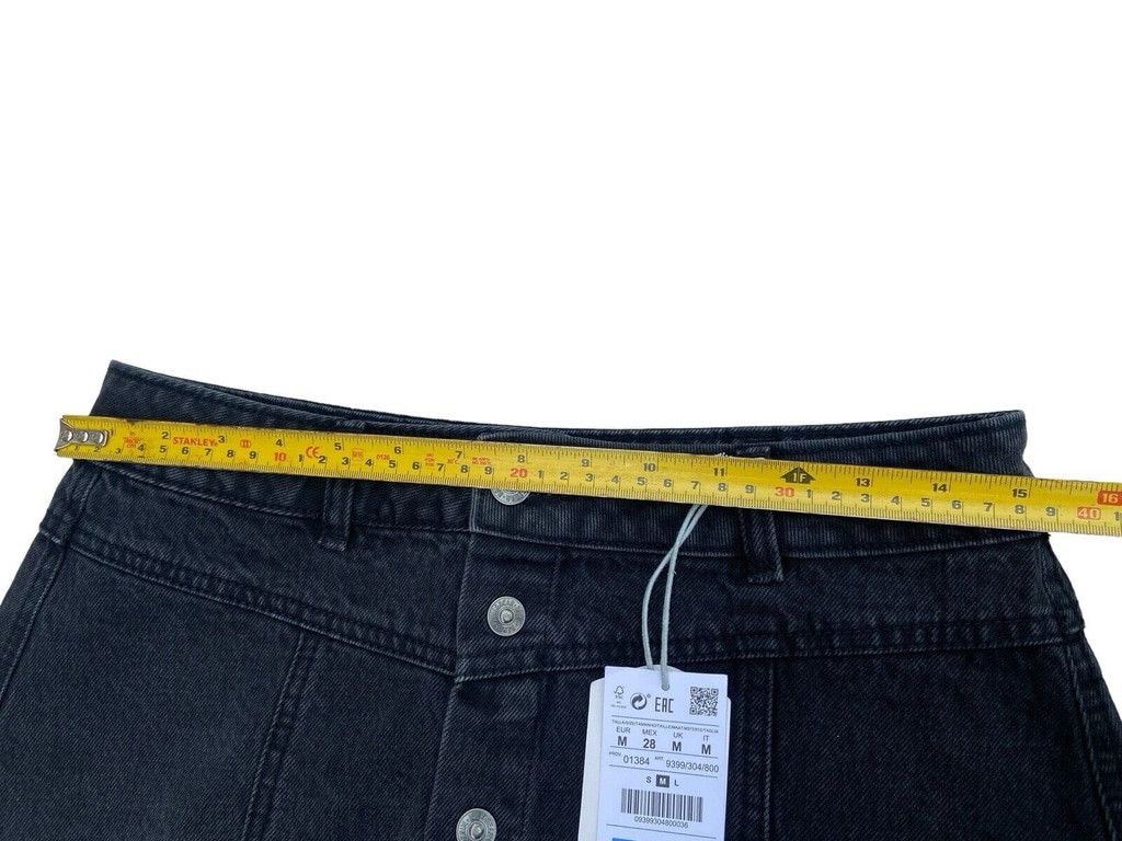 Pull & Bear Pull & Bear Black Denim Skirt 100% Cotton Size UK M NWT Size 27" / US 4 / IT 40 - 5 Thumbnail
