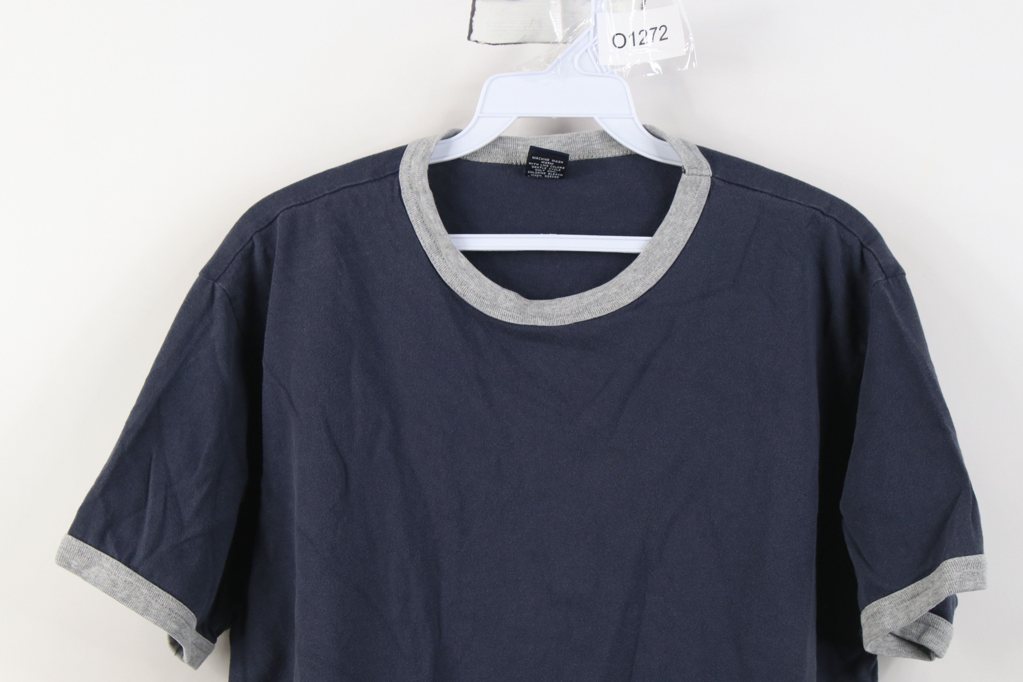 Gap Vintage 90s Y2K Gap Blank Short Sleeve Ringer T-Shirt Blue Size US M / EU 48-50 / 2 - 2 Thumbnail