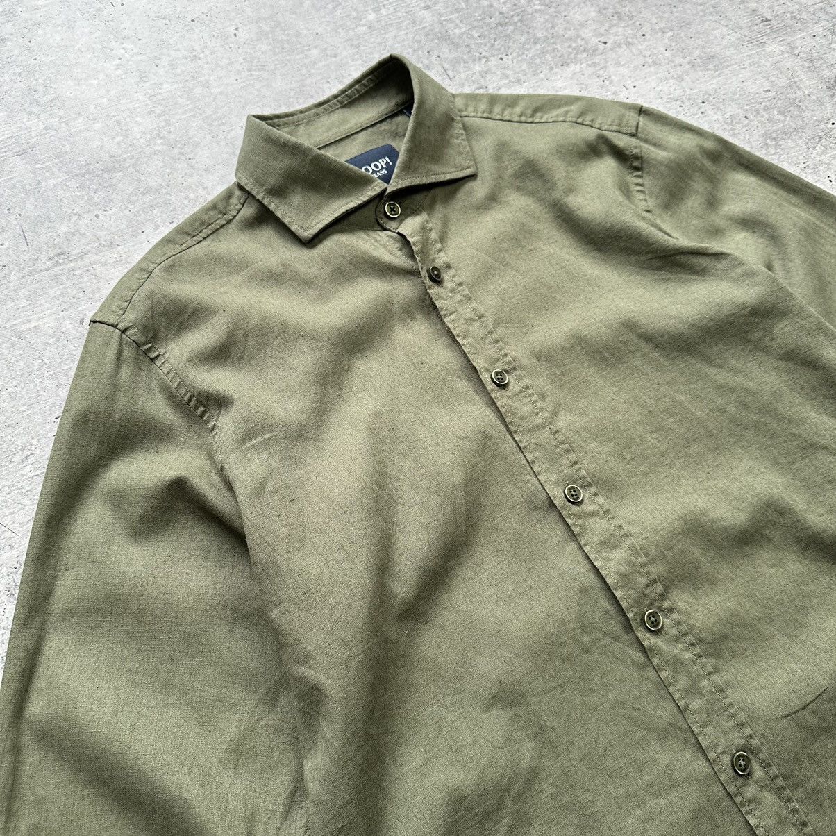 Designer Joop Jeans Shirt Hanjo-W Khaki Linen Cotton Men’s Size M Size US M / EU 48-50 / 2 - 8 Thumbnail