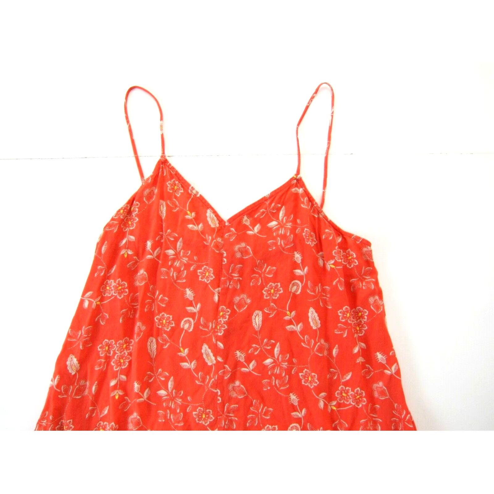 Gap GAP Coral Orange Ivory Floral Maxi Slip Dress M Size M / US 6-8 / IT 42-44 - 3 Thumbnail