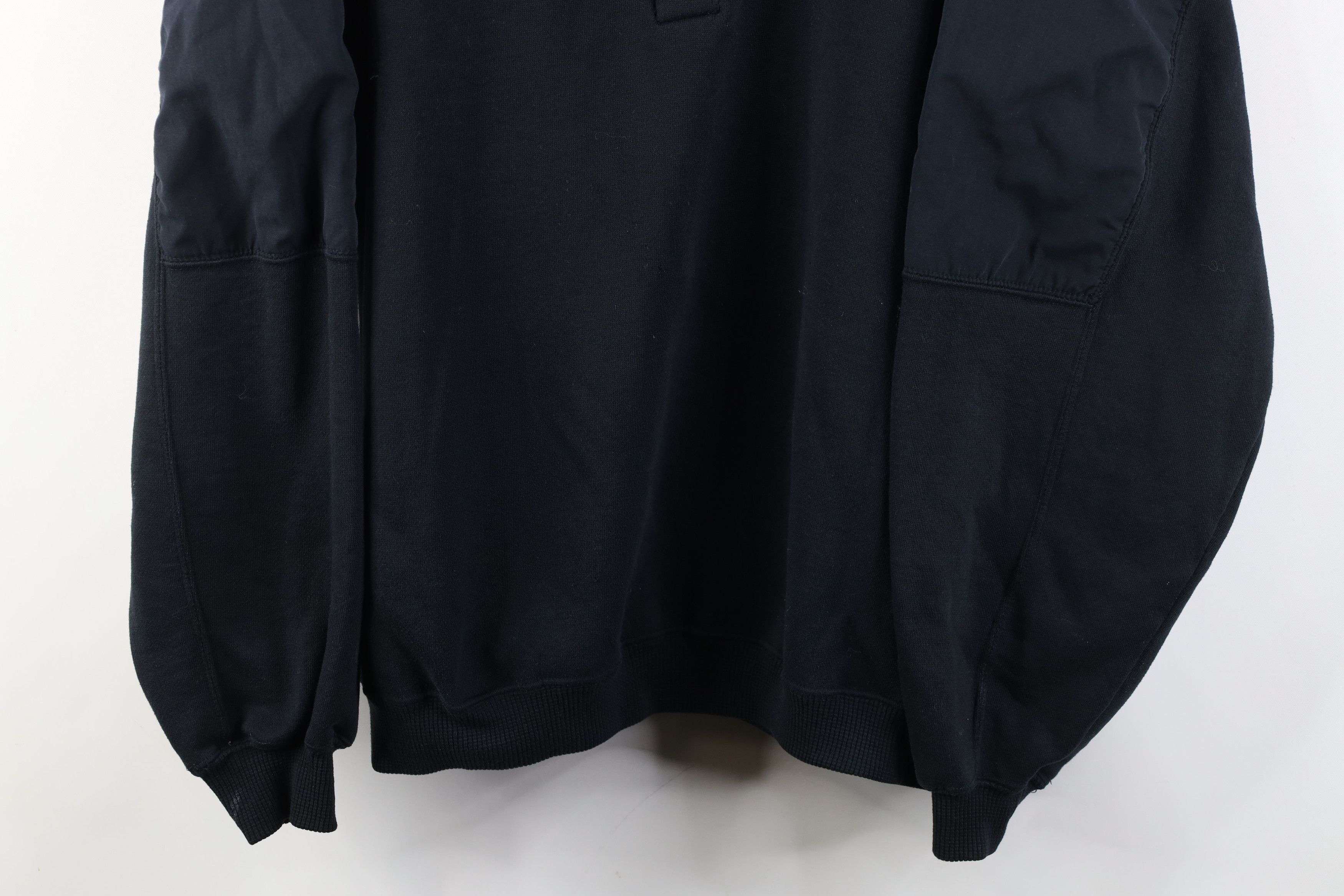 Vintage Vintage 90s Streetwear Henley Pullover Sweatshirt Black Size US XL / EU 56 / 4 - 3 Thumbnail